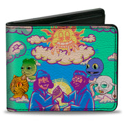 Bi-Fold Wallet - HOMIES IN DREAMLAND Cheech and Chong Pose with Homies Characters Smoke Clouds Blue Bi-Fold Wallets Homies in Dreamland by Cheech & Chong