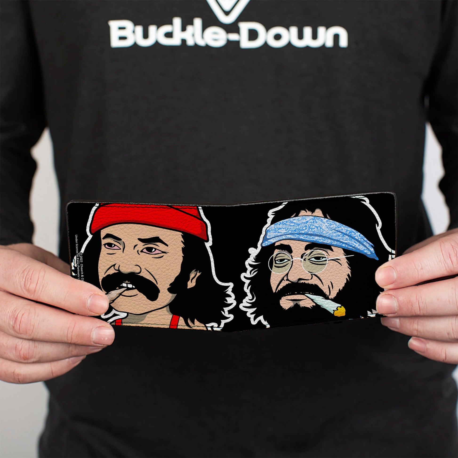 Bi-Fold Wallet - Homies in Dreamland Cheech and Chong Smoking Pose Black Bi-Fold Wallets Homies in Dreamland by Cheech & Chong