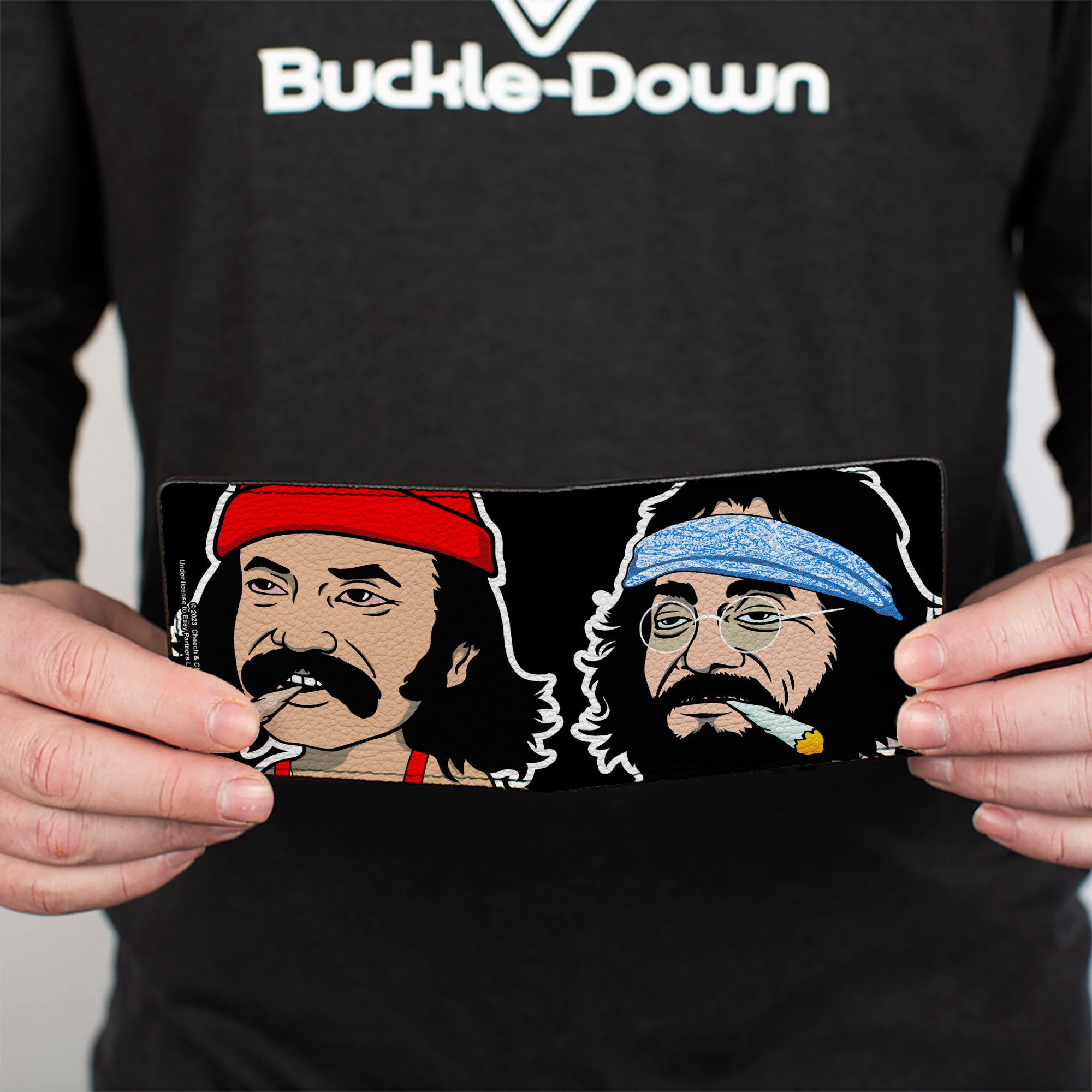 Bi-Fold Wallet - Homies in Dreamland Cheech and Chong Smoking Pose Black Bi-Fold Wallets Homies in Dreamland by Cheech & Chong