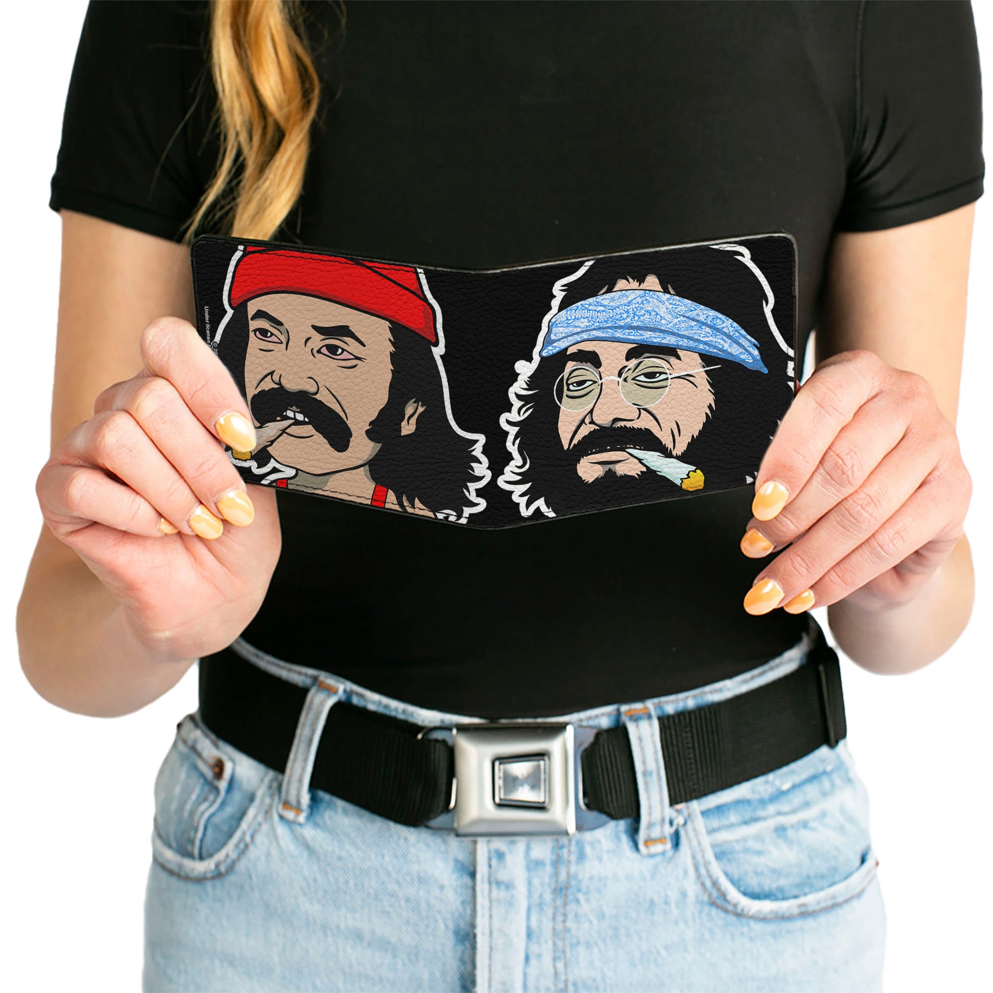 Bi-Fold Wallet - Homies in Dreamland Cheech and Chong Smoking Pose Black Bi-Fold Wallets Homies in Dreamland by Cheech & Chong