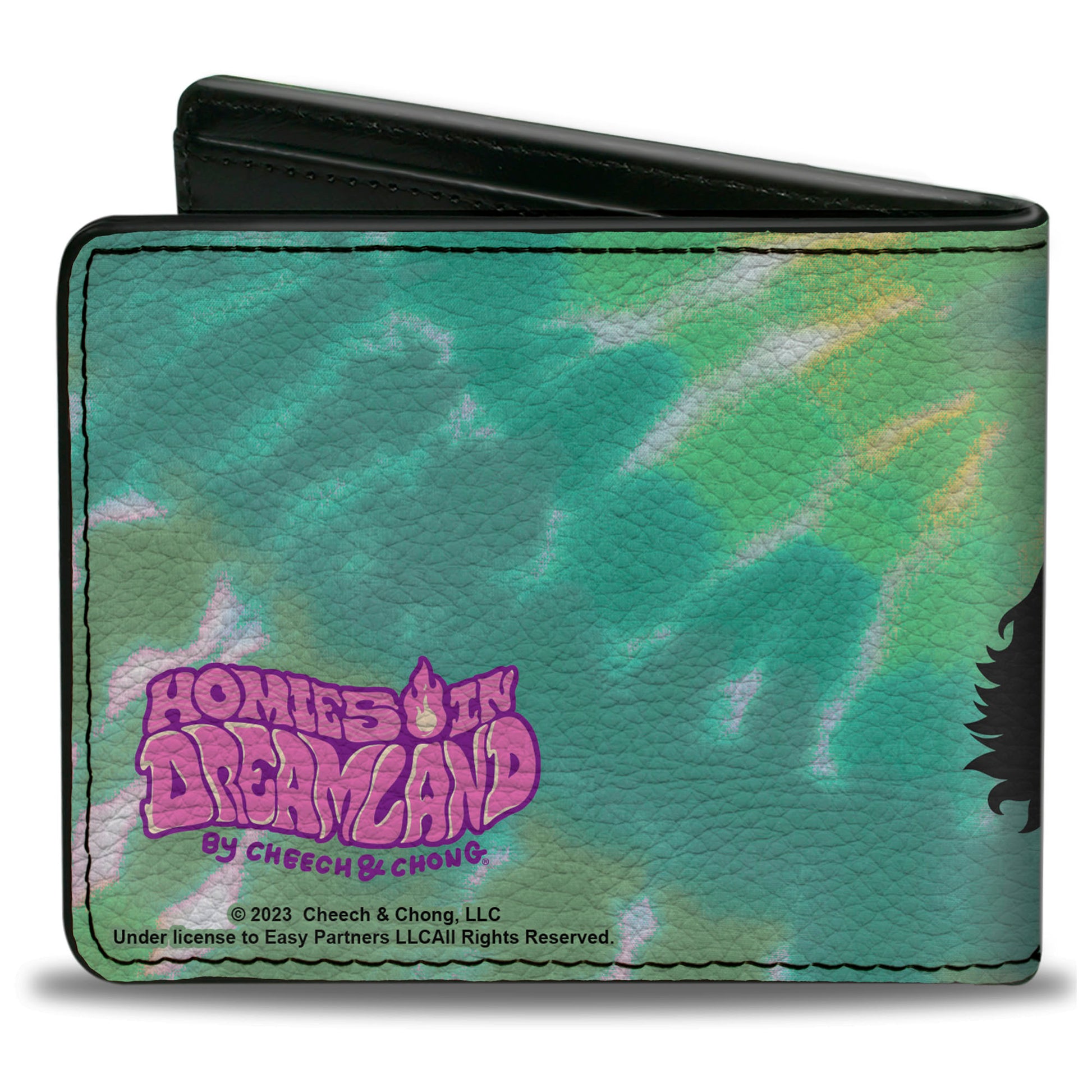 Bi-Fold Wallet - Homies in Dreamland Cheech and Chong Smoking Pose Tie Dye Blues Bi-Fold Wallets Homies in Dreamland by Cheech & Chong