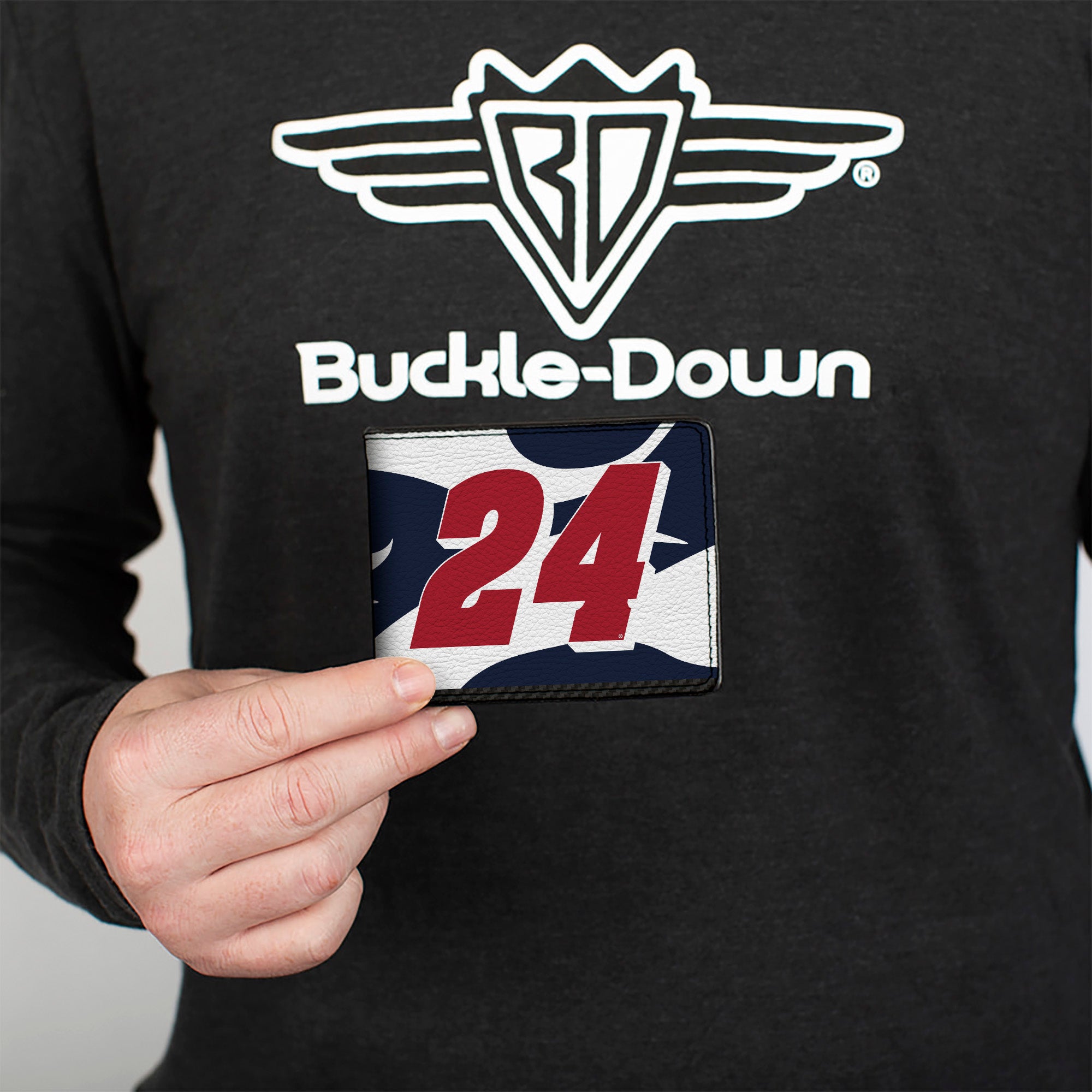 Bi-Fold Wallet - William Byron #24 Racing Logo Flames White/Blue/Red Bi-Fold Wallets Hendrick Motorsports