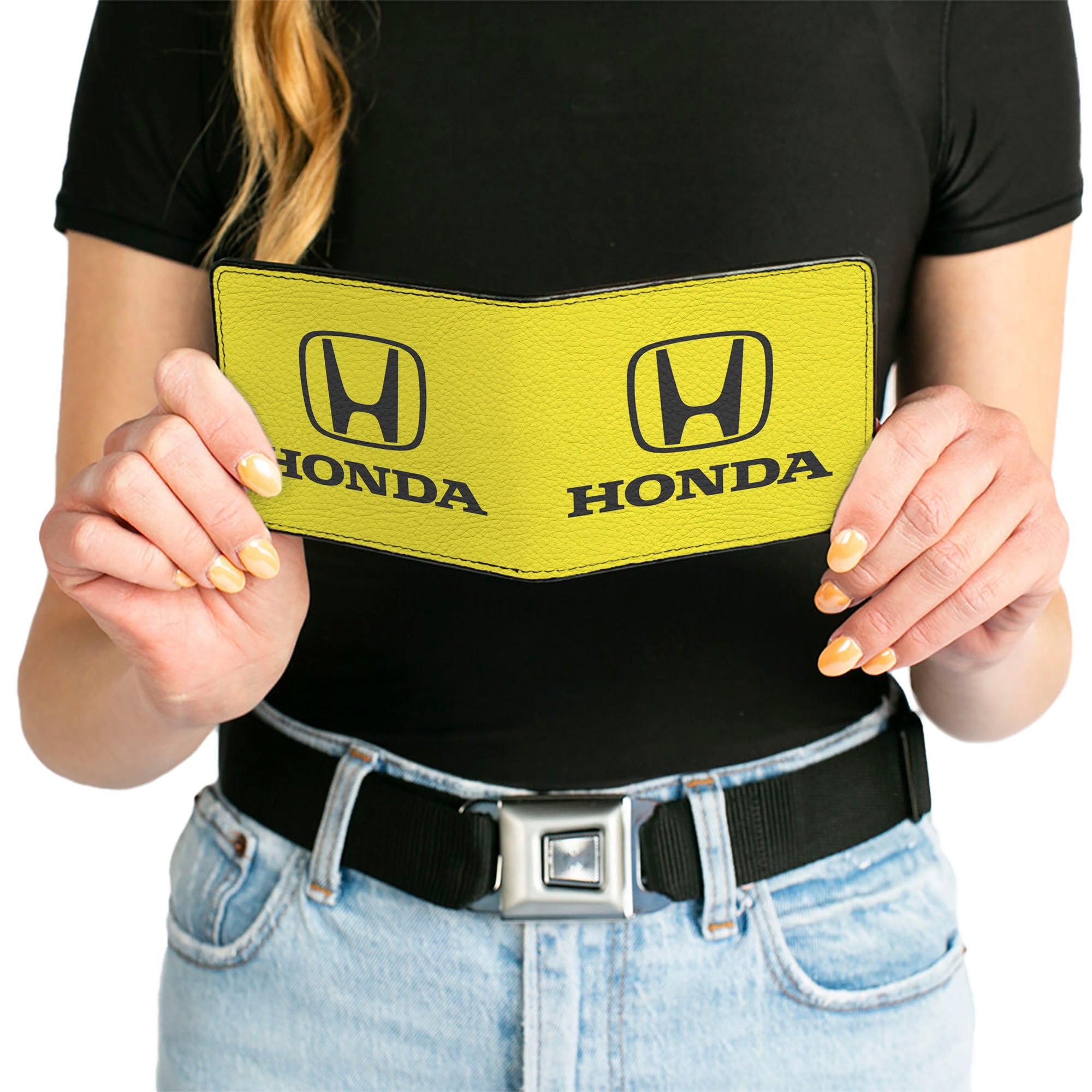 Bi-Fold Wallet - Honda Logo Yellow Black Bi-Fold Wallets Honda