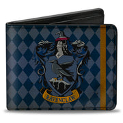 Bi-Fold Wallet - RAVENCLAW Crest Diamonds Weathered Blues Gold Bi-Fold Wallets Harry Potter