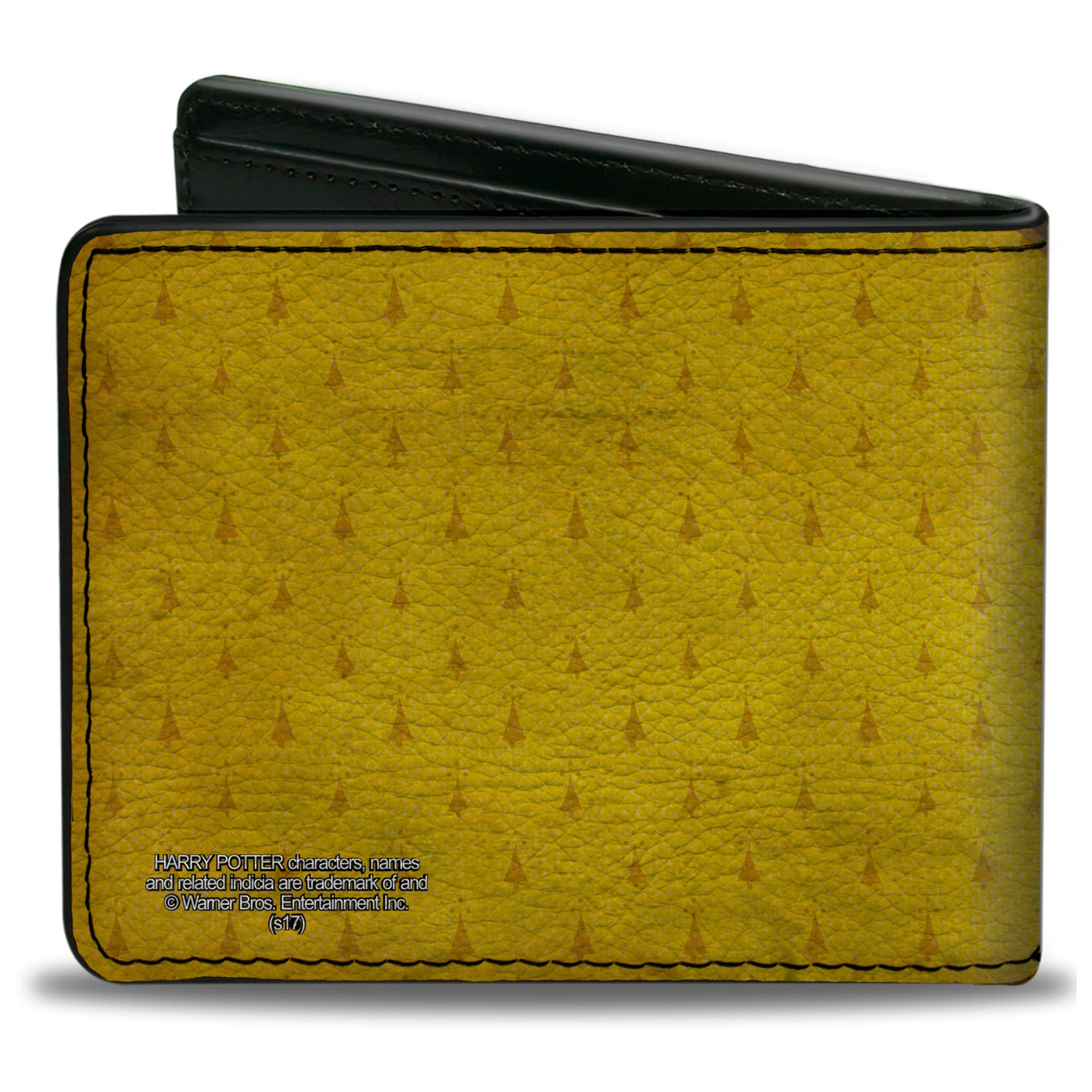 Bi-Fold Wallet - HUFFLEPUFF Crest Stripe4 Weathered Gold Brown Bi-Fold Wallets Harry Potter