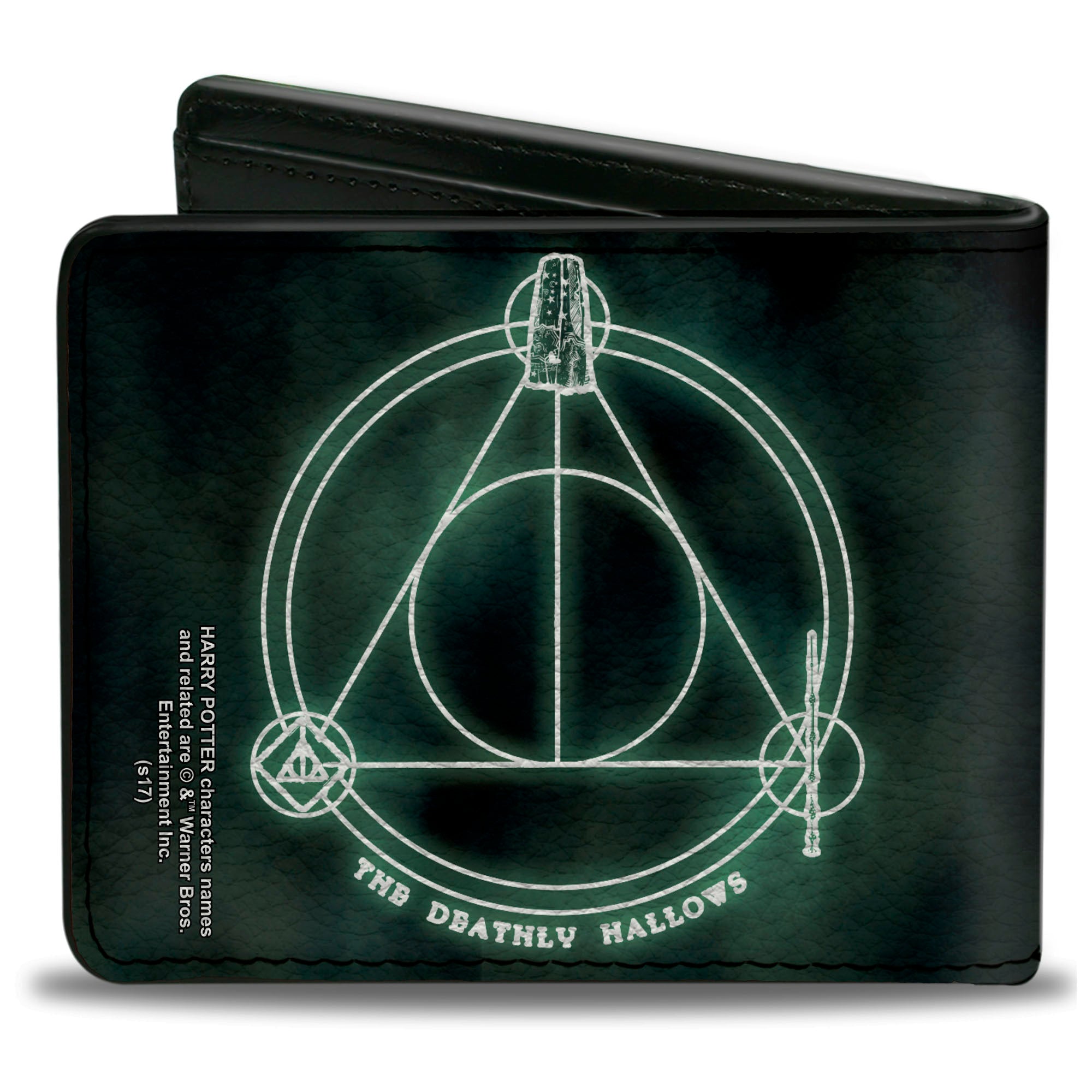Bi-Fold Wallet - THE DEATHLY HALLOWS Cloak Stone Wand Trinity Black Greens Bi-Fold Wallets Harry Potter