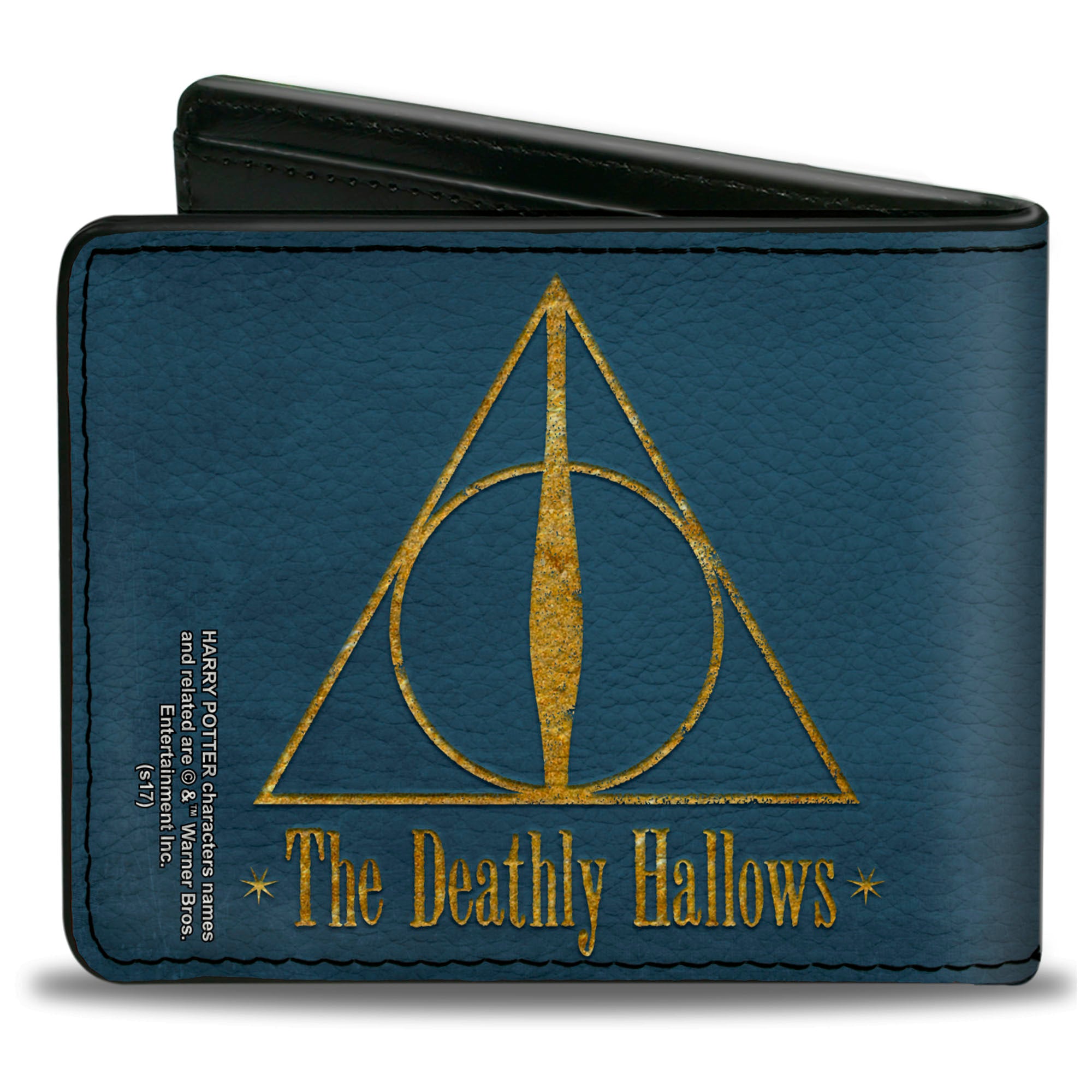 Bi-Fold Wallet - THE DEATHLY HALLOWS Symbol Blue Gold Bi-Fold Wallets Harry Potter