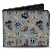 Bi-Fold Wallet - Harry Potter Hogwarts Express Icons Collage Sky Blue Bi-Fold Wallets Harry Potter