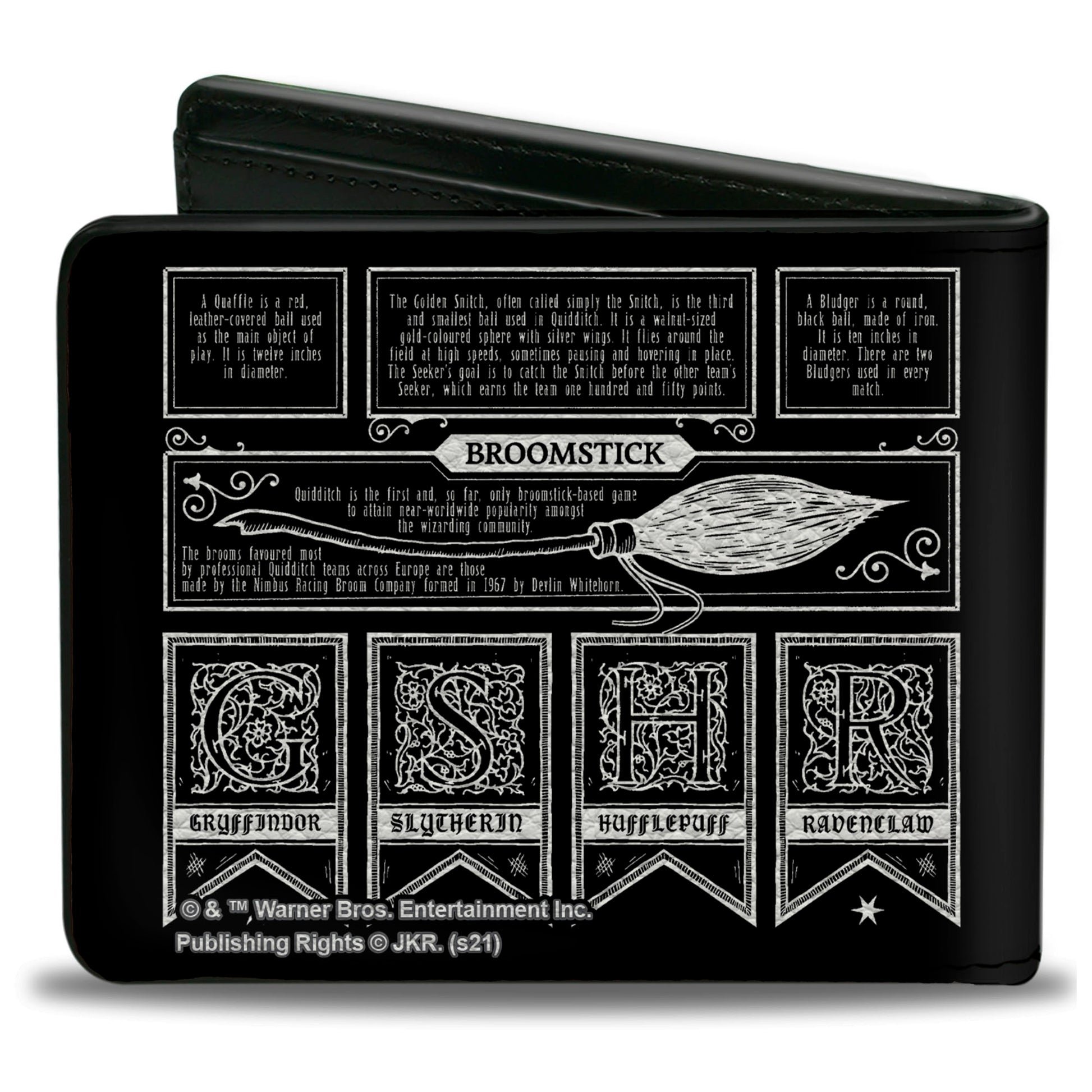 Bi-Fold Wallet - Harry Potter QUIDDITCH AT HOGWARTS Collage Black White Bi-Fold Wallets Harry Potter