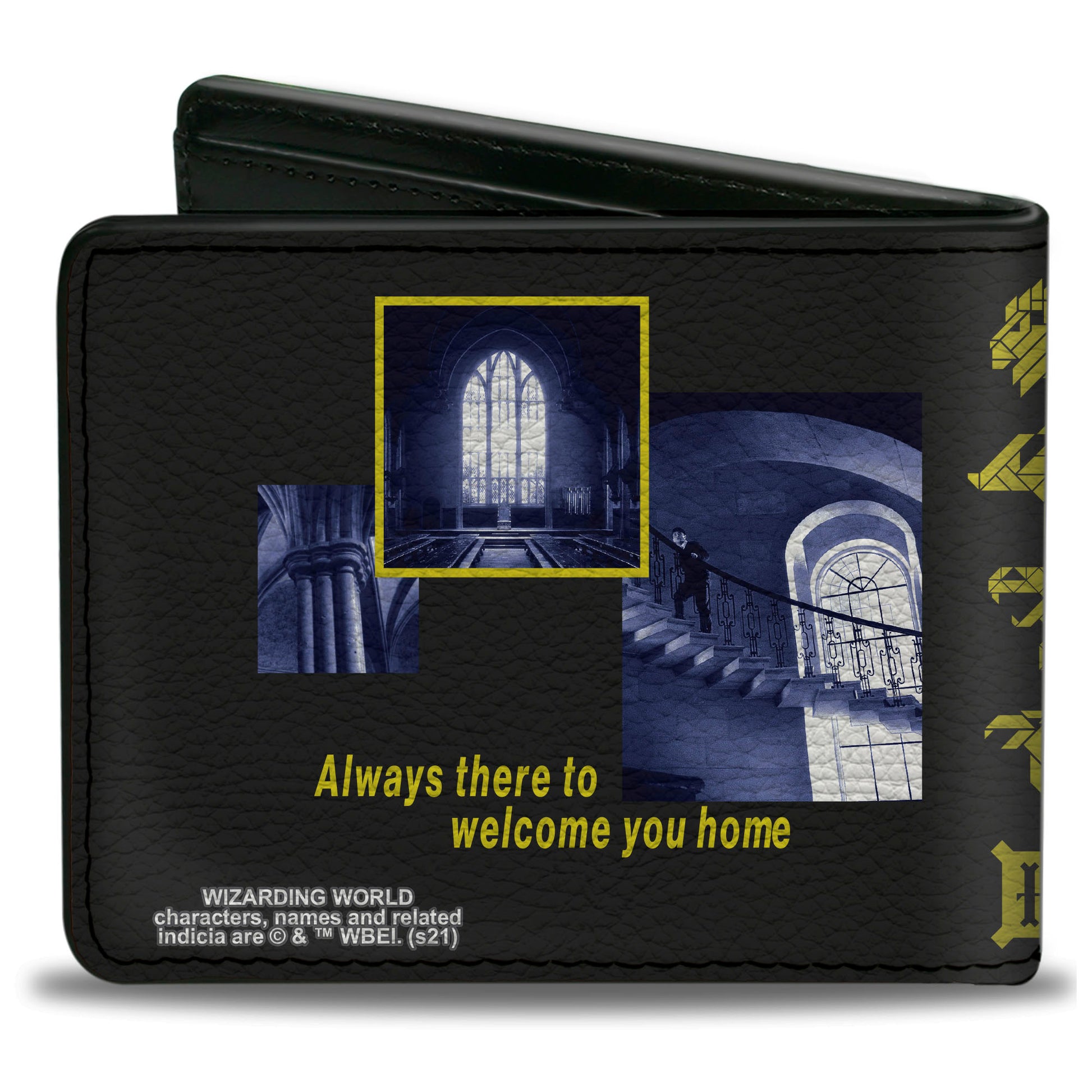 Bi-Fold Wallet - Harry Potter LIFE IS BETTER AT HOGWARTS Scenes Black Yellow Grays Bi-Fold Wallets Harry Potter