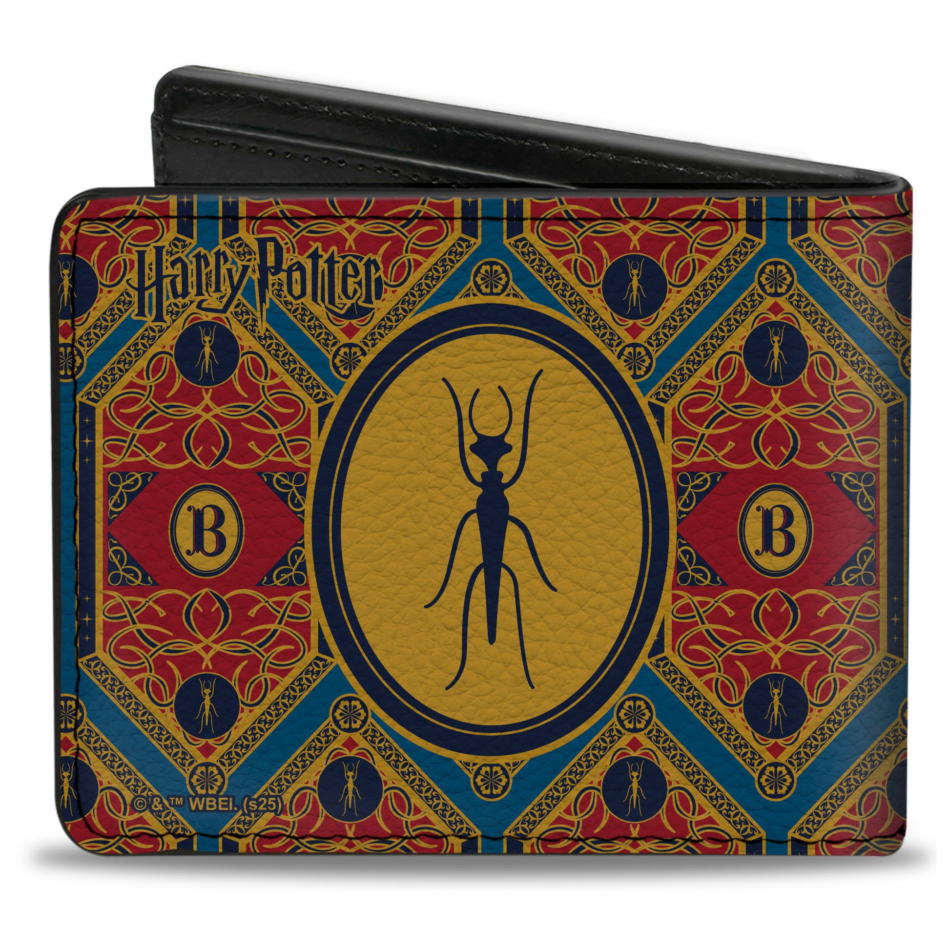 Bi-Fold Wallet - Harry Potter BUTTERBEER Logo and Pattern Burgundy/Yellow/Blue Bi-Fold Wallets Harry Potter