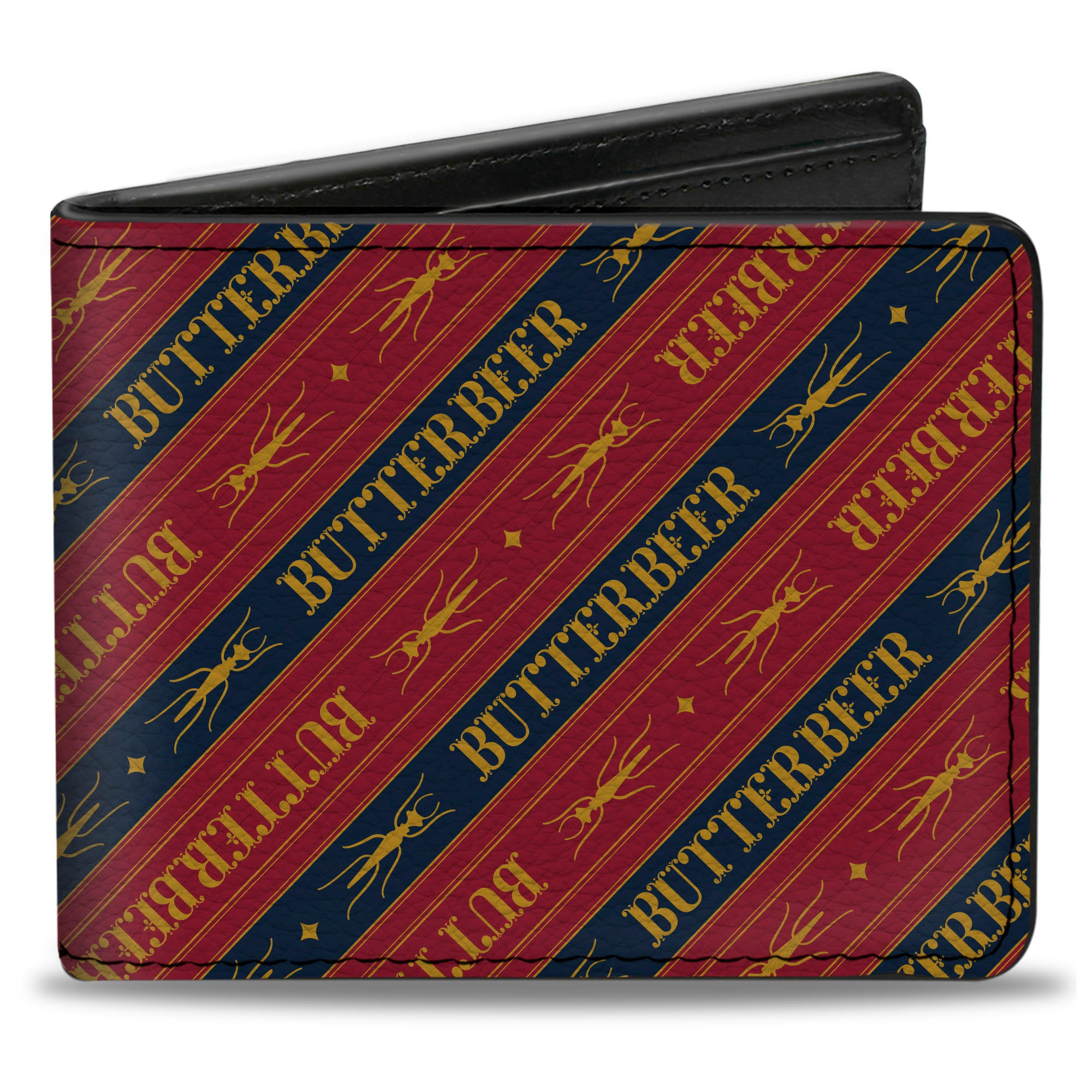 Bi-Fold Wallet - HARRY POTTER BUTTERBEER Stripe Burgundy/Blue/Yellow Bi-Fold Wallets Harry Potter