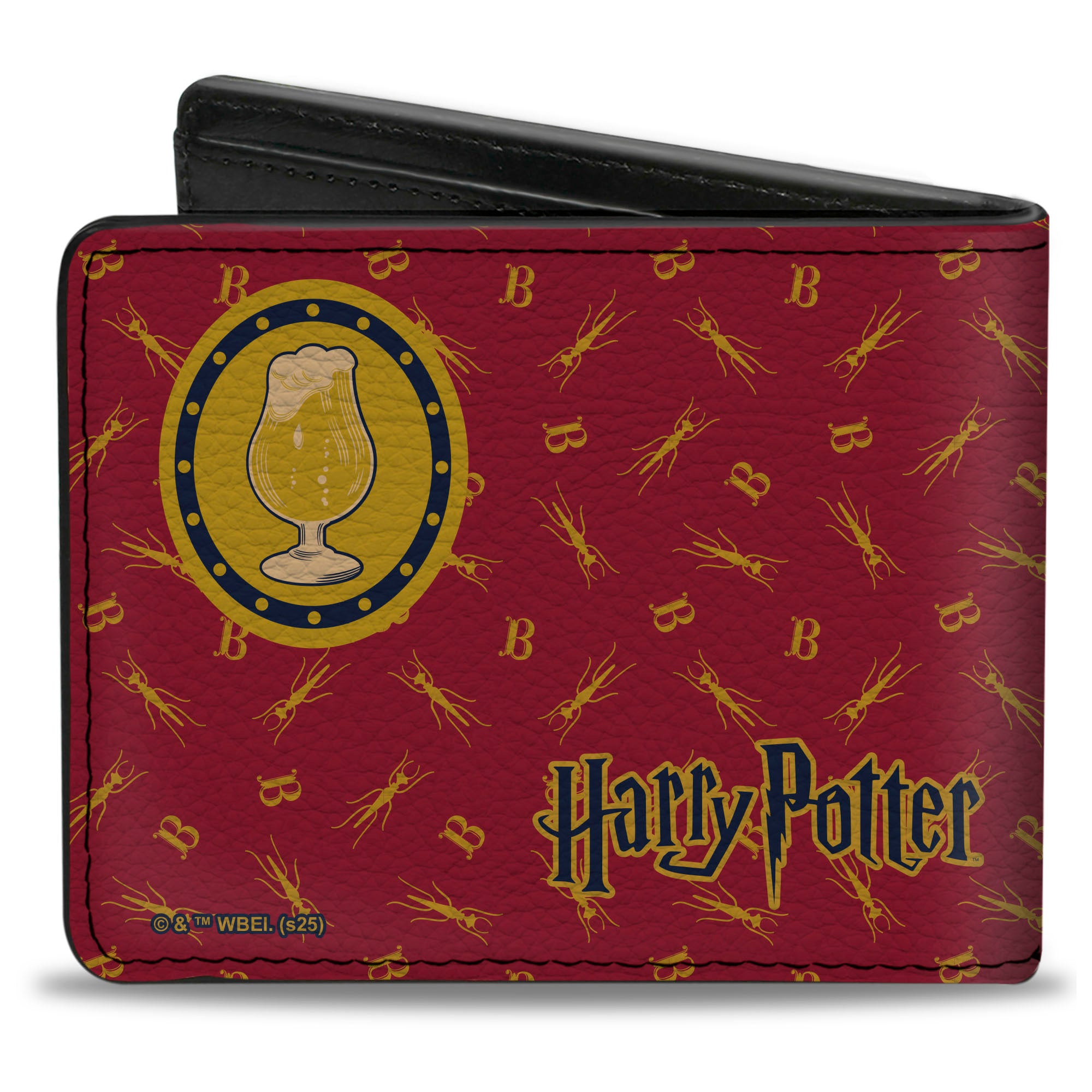 Bi-Fold Wallet - Harry Potter BUTTERBEER Sign and Icons Collage Burgundy/Blue/Yellow Bi-Fold Wallets Harry Potter