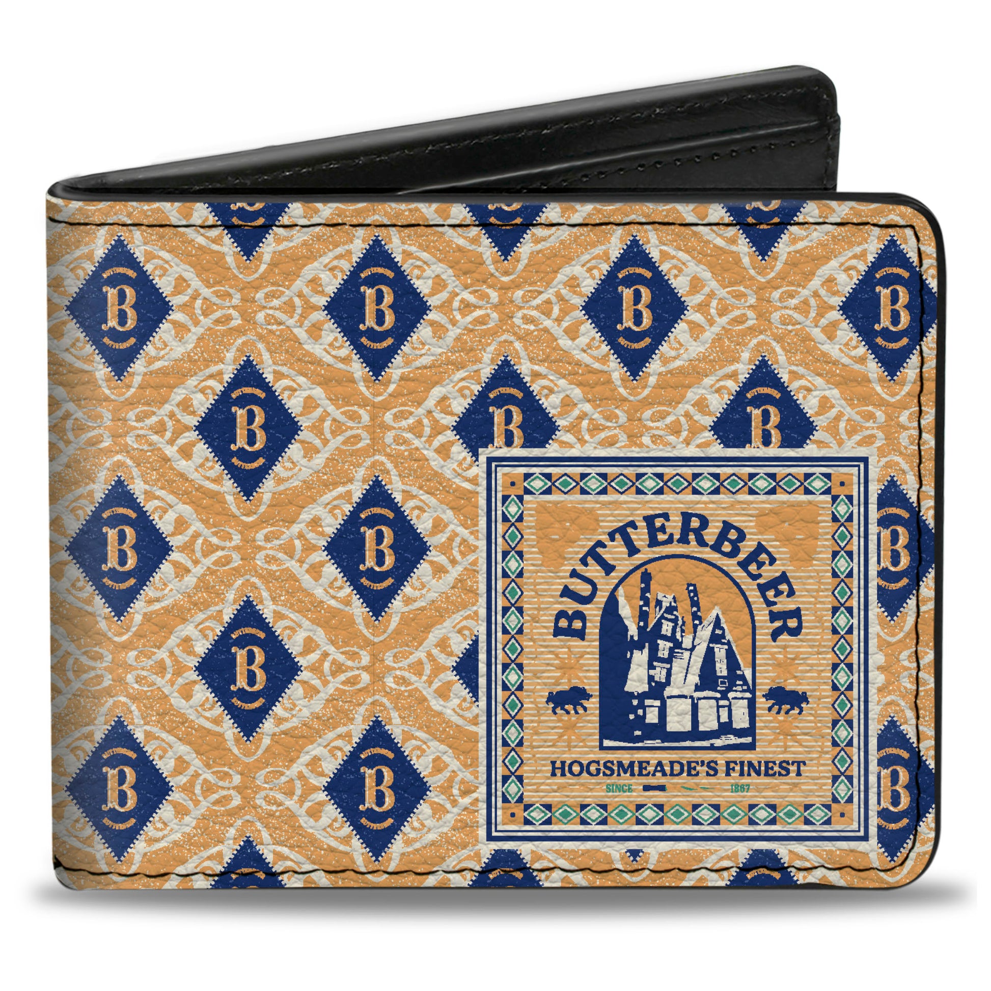 Bi-Fold Wallet - Harry Potter BUTTERBEER Diamonds Logo White/Yellow/Blue Bi-Fold Wallets Harry Potter