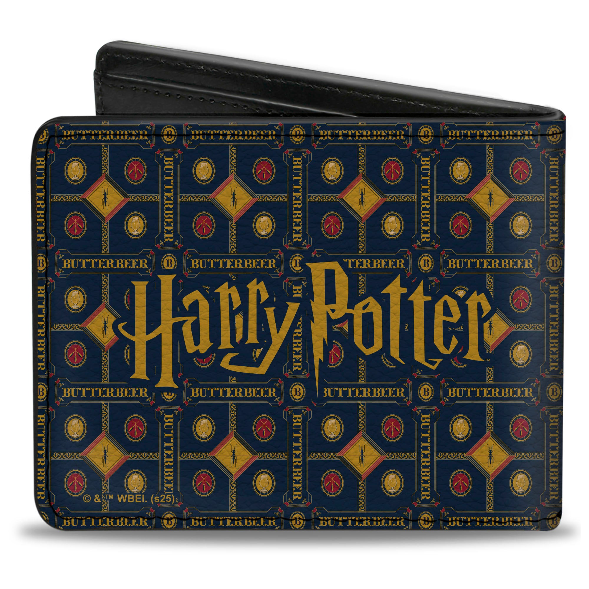 Bi-Fold Wallet - HARRY POTTER BUTTERBEER Logo and Pattern Blue/Yellow/Burgundy Bi-Fold Wallets Harry Potter