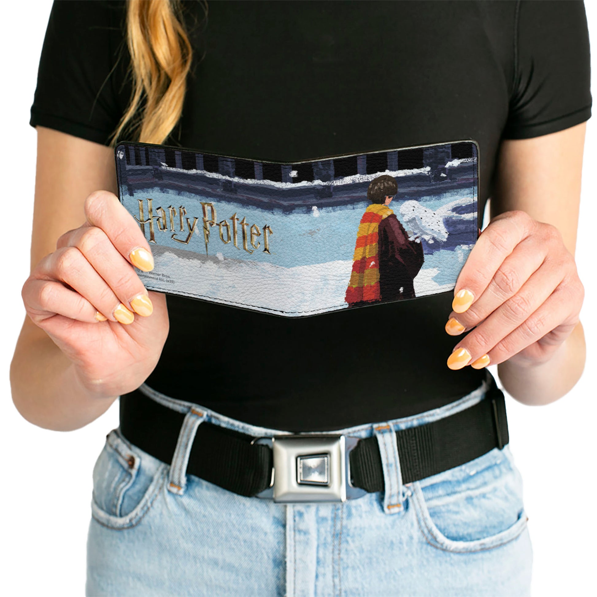 Bi-Fold Wallet - Harry Potter and Hedwig Impressionist Snow Scene Bi-Fold Wallets Harry Potter