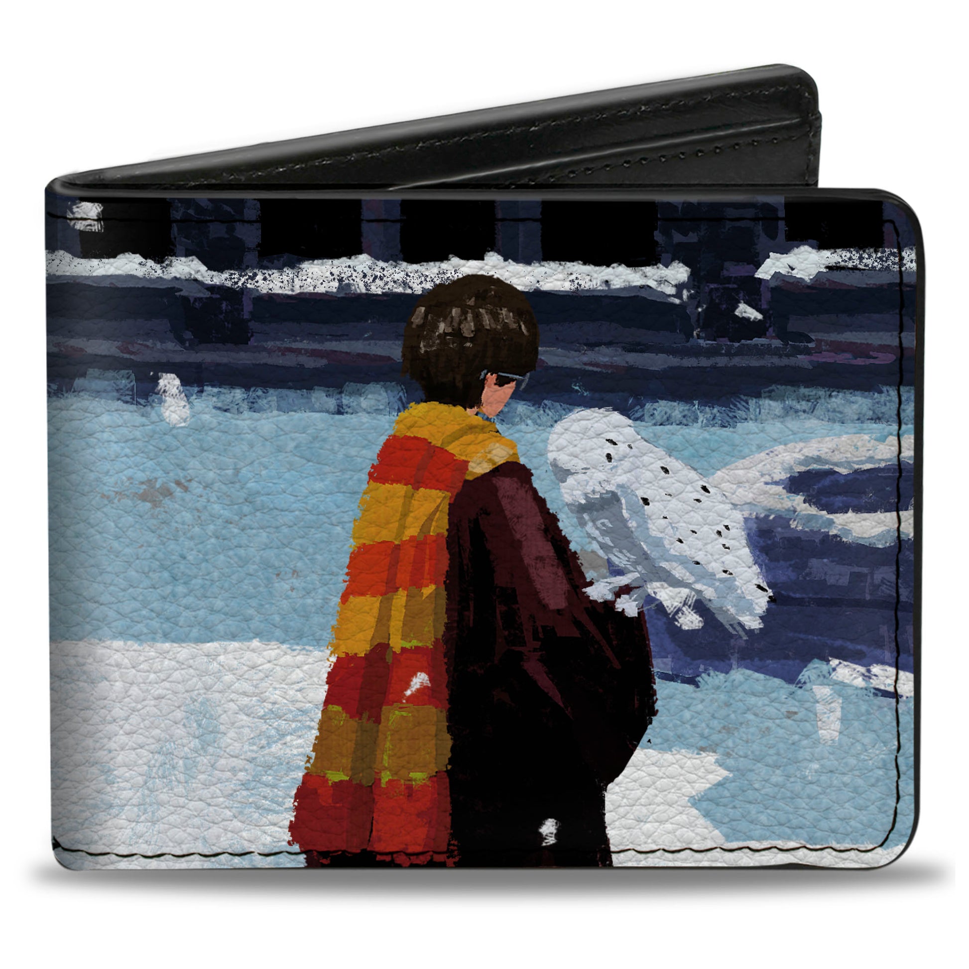Bi-Fold Wallet - Harry Potter and Hedwig Impressionist Snow Scene Bi-Fold Wallets Harry Potter