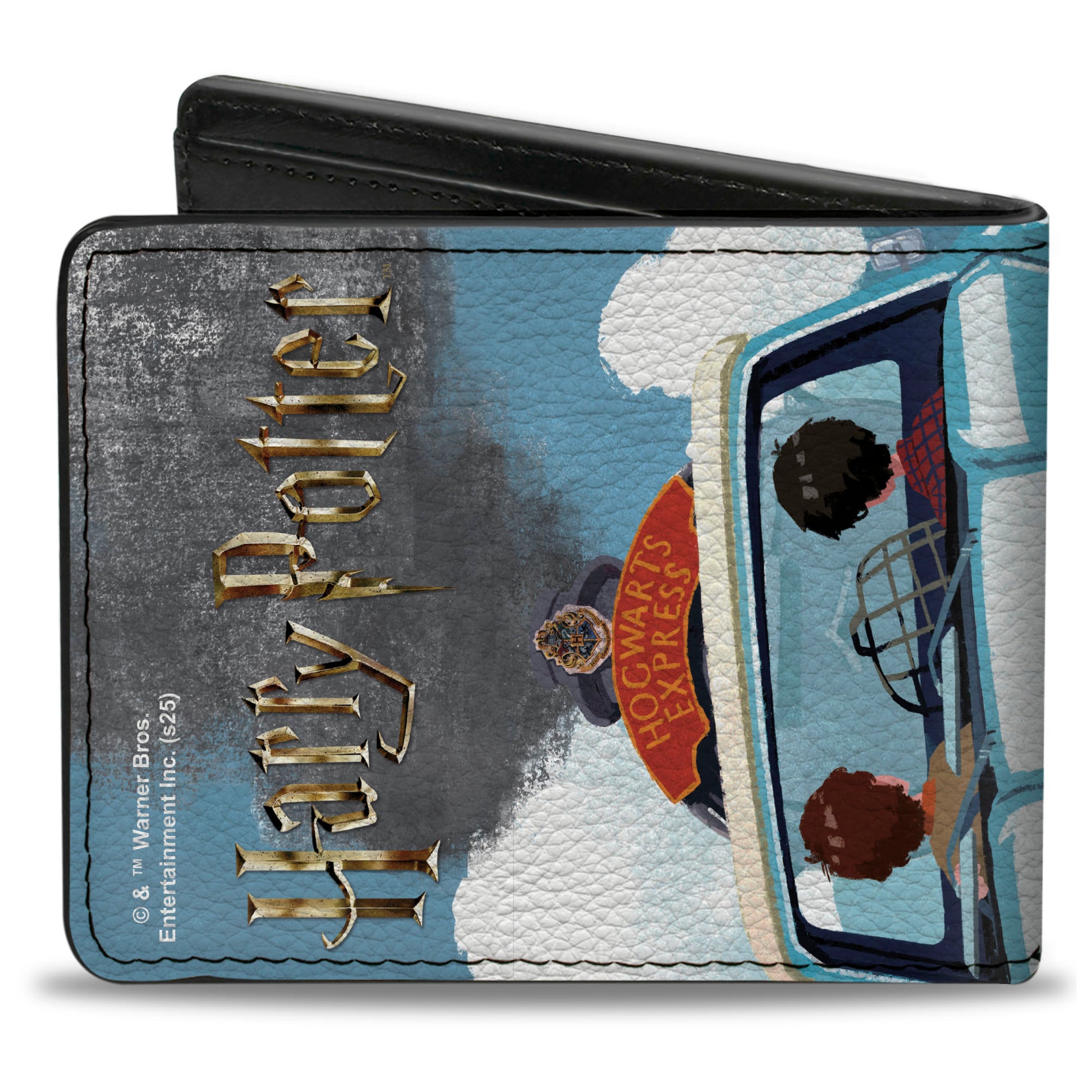 Bi-Fold Wallet - Ron and Harry Hogwarts Express Flying Car Cartoon Scene Bi-Fold Wallets Harry Potter