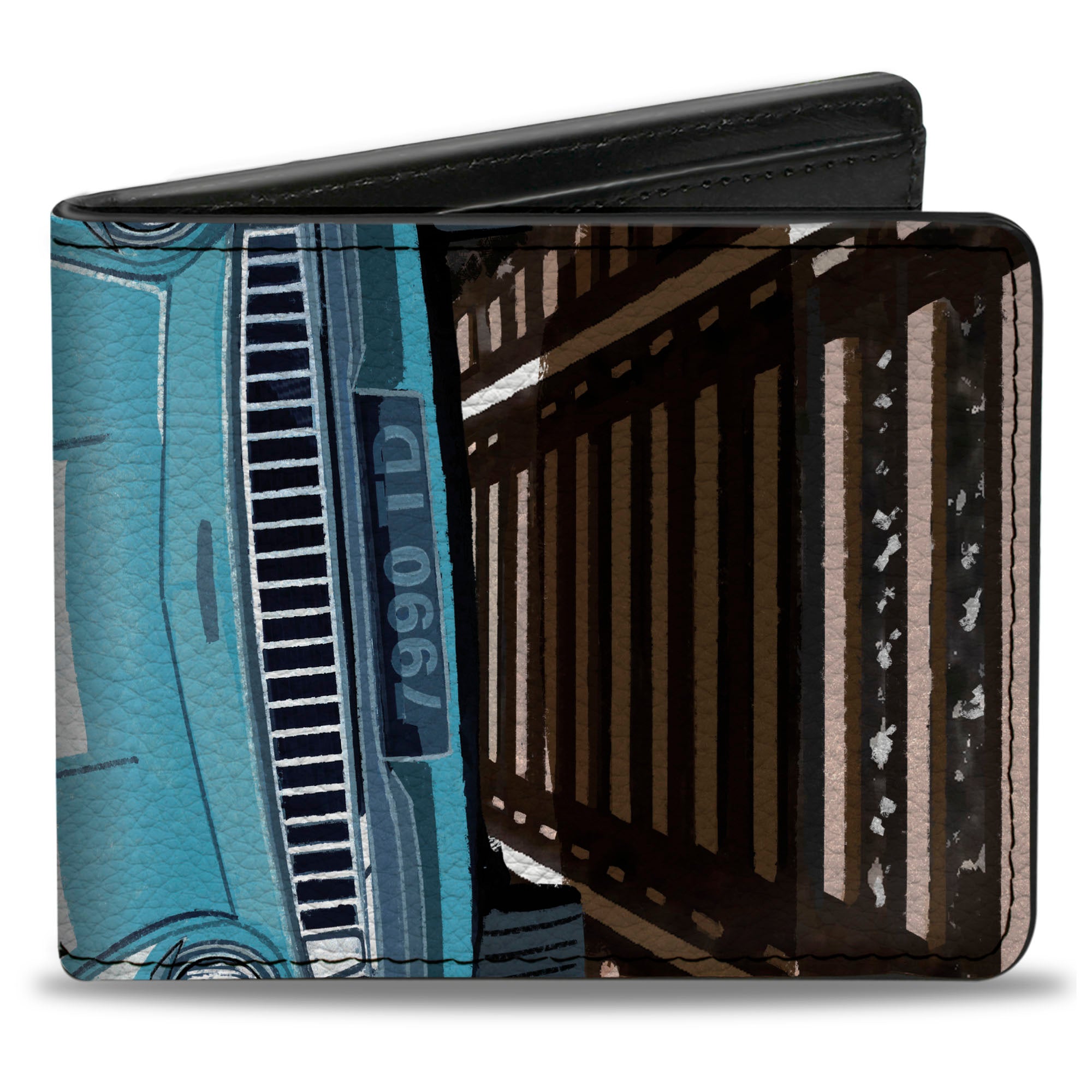 Bi-Fold Wallet - Ron and Harry Hogwarts Express Flying Car Cartoon Scene Bi-Fold Wallets Harry Potter