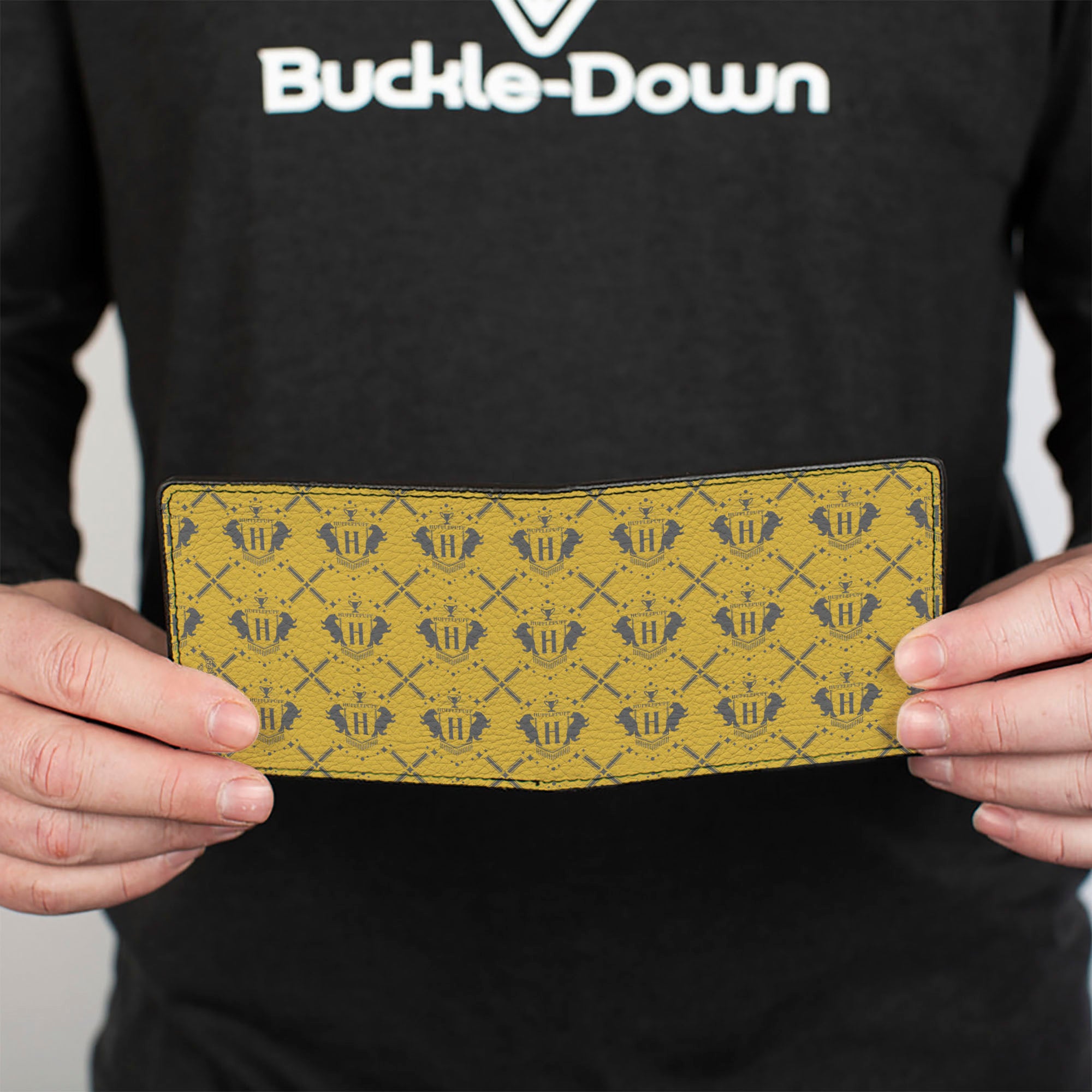 Bi-Fold Wallet - Harry Potter Hufflepuff House Pride Banner Yellow/Gray Bi-Fold Wallets Harry Potter