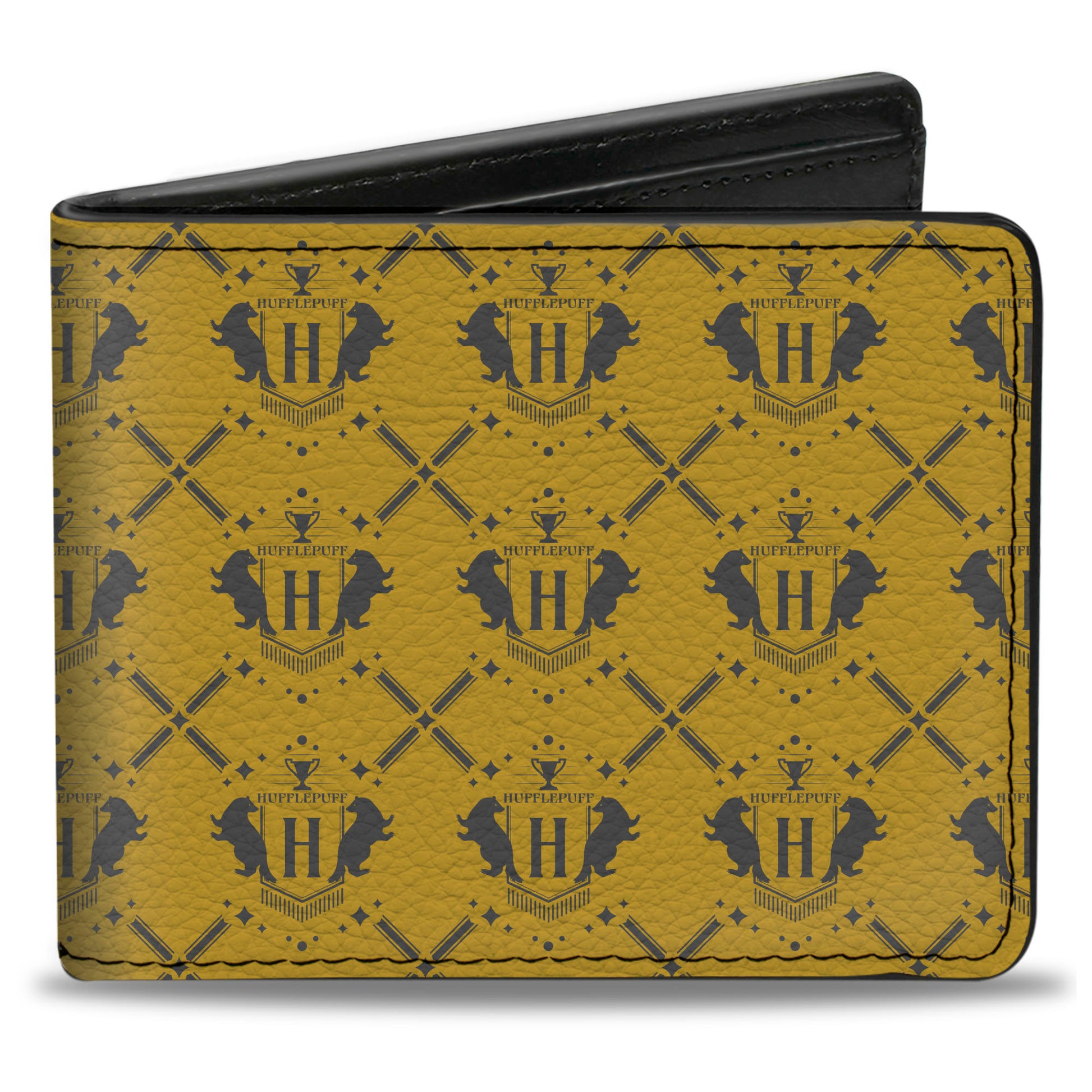 Bi-Fold Wallet - Harry Potter Hufflepuff House Pride Banner Yellow/Gray Bi-Fold Wallets Harry Potter