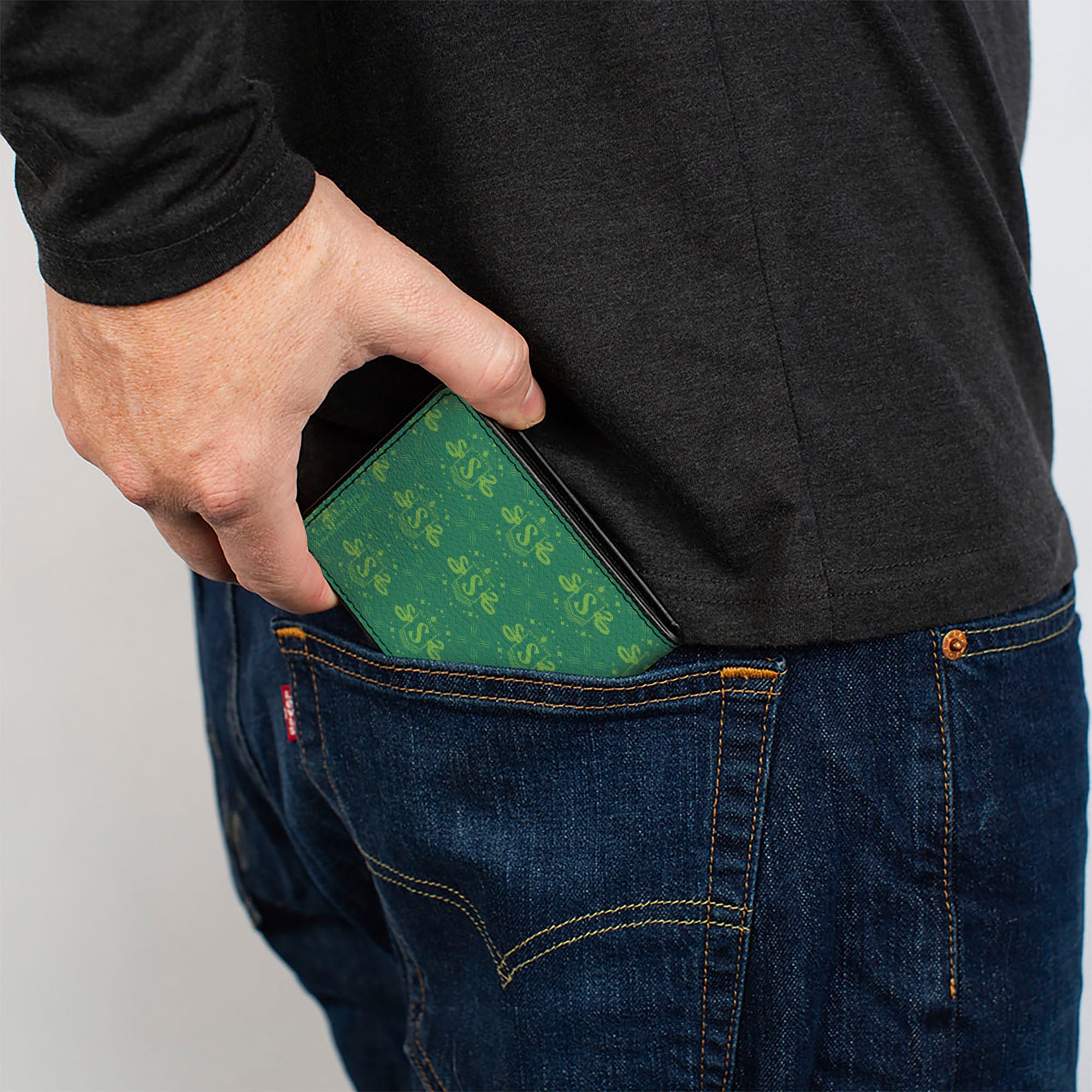 Bi-Fold Wallet - Harry Potter Slytherin House Pride Banner Greens Bi-Fold Wallets Harry Potter