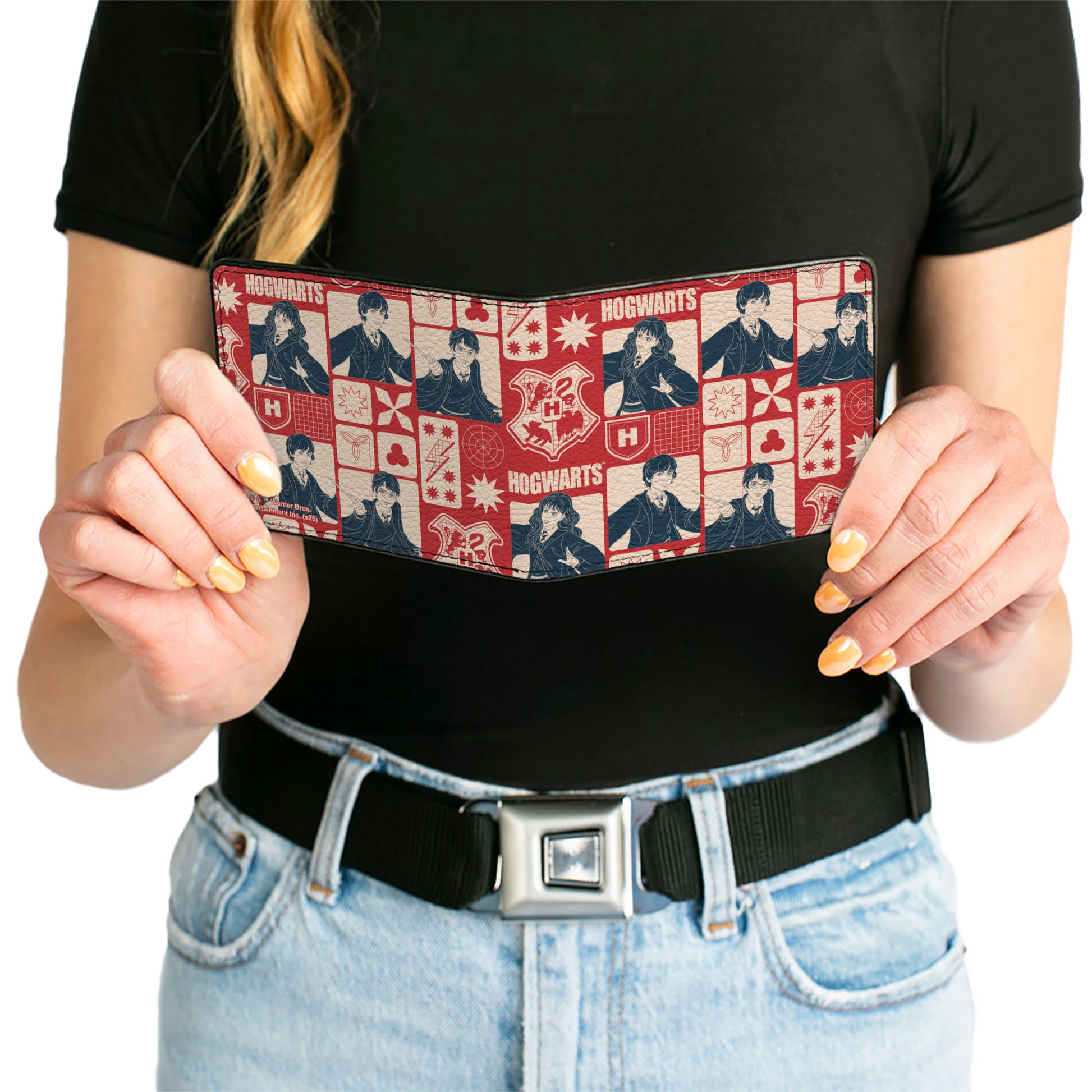 Bi-Fold Wallet - Harry Potter HOGWARTS The Golden Trio Magic Collage Reds Bi-Fold Wallets Harry Potter
