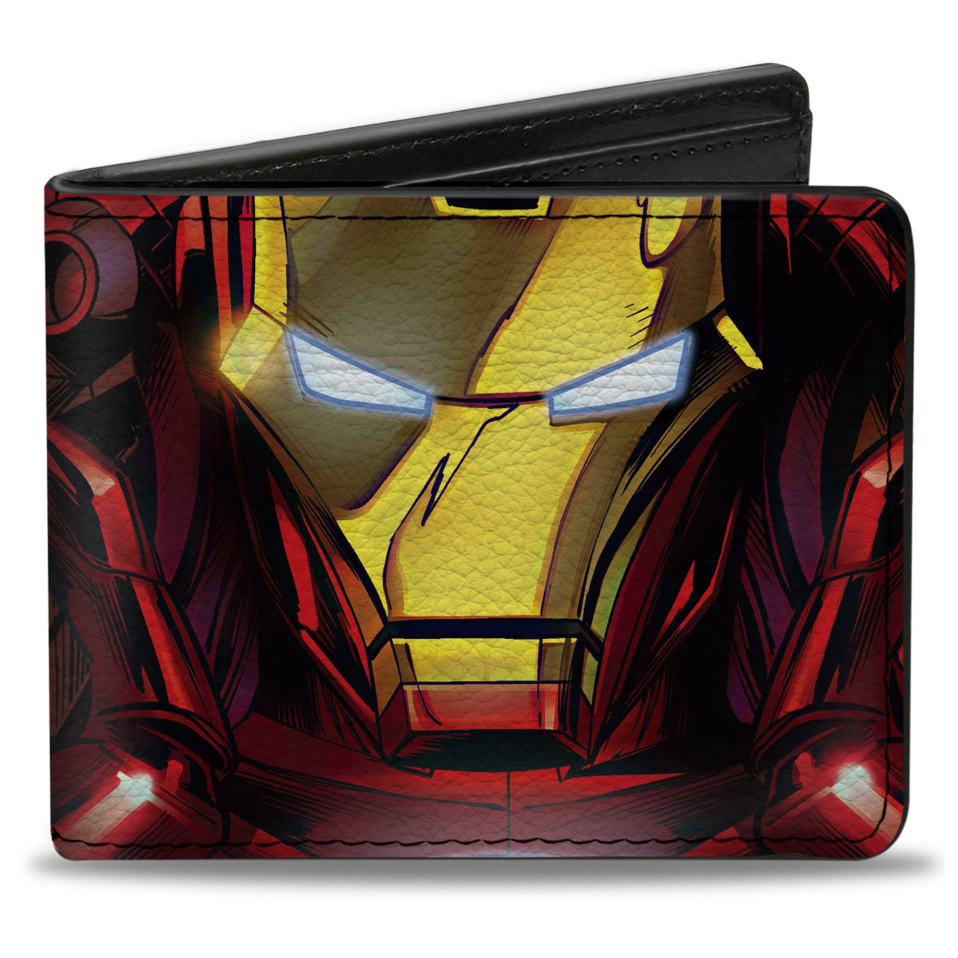 MARVEL AVENGERS Bi-Fold Wallet - Iron Man Face + Chest Arc Reactor CLOSE-UP Bi-Fold Wallets Marvel Comics