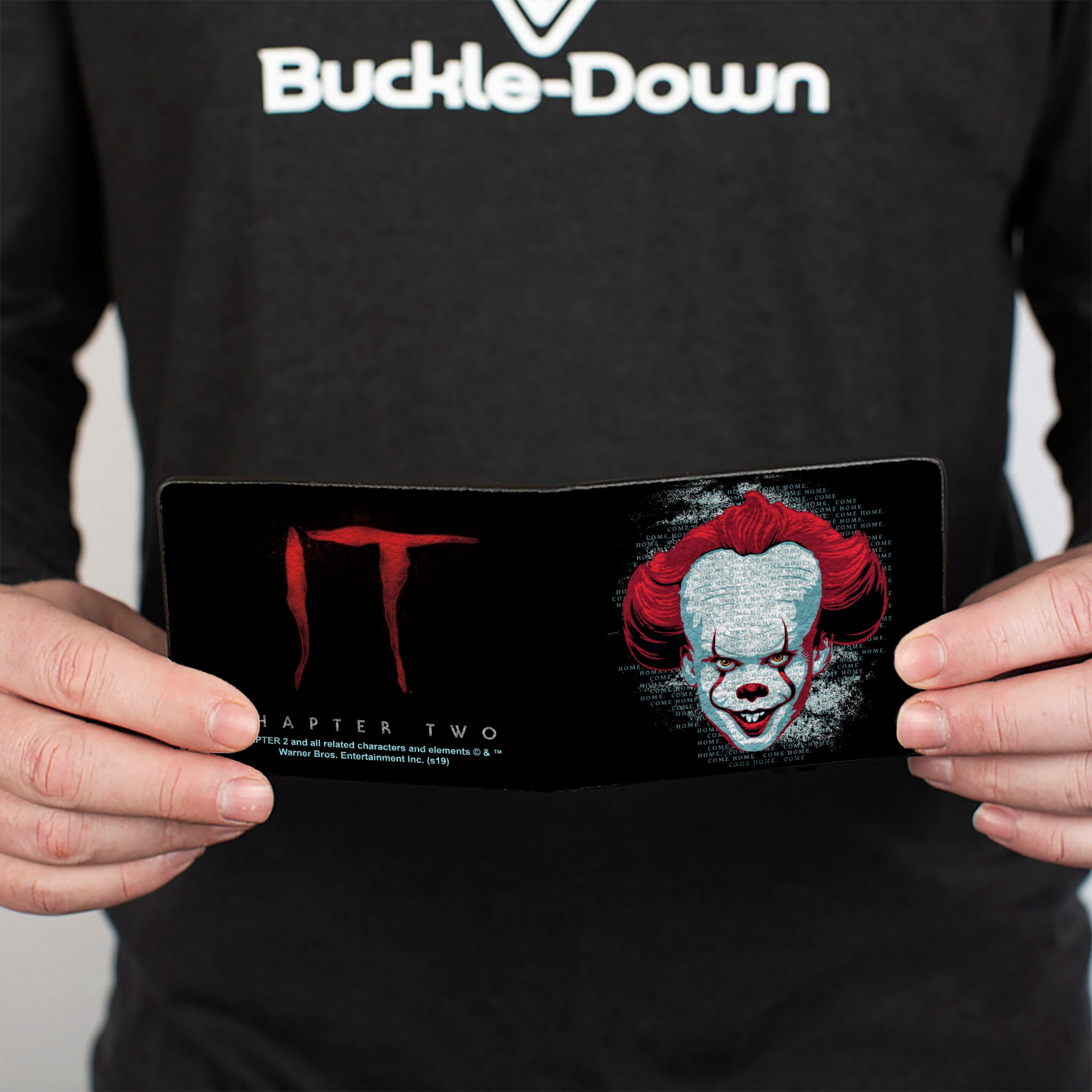 Bi-Fold Wallet - IT CHAPTER TWO Pennywise Face + Logo Black Red Blues Bi-Fold Wallets IT