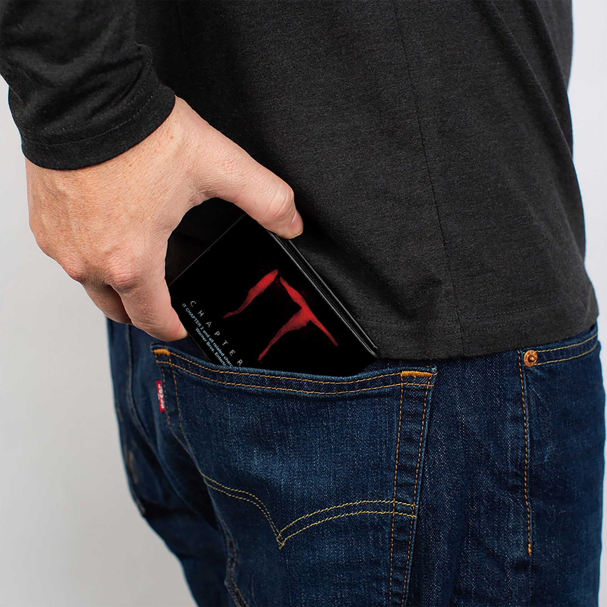 Bi-Fold Wallet - IT CHAPTER TWO Pennywise Face + Logo Black Red Blues Bi-Fold Wallets IT