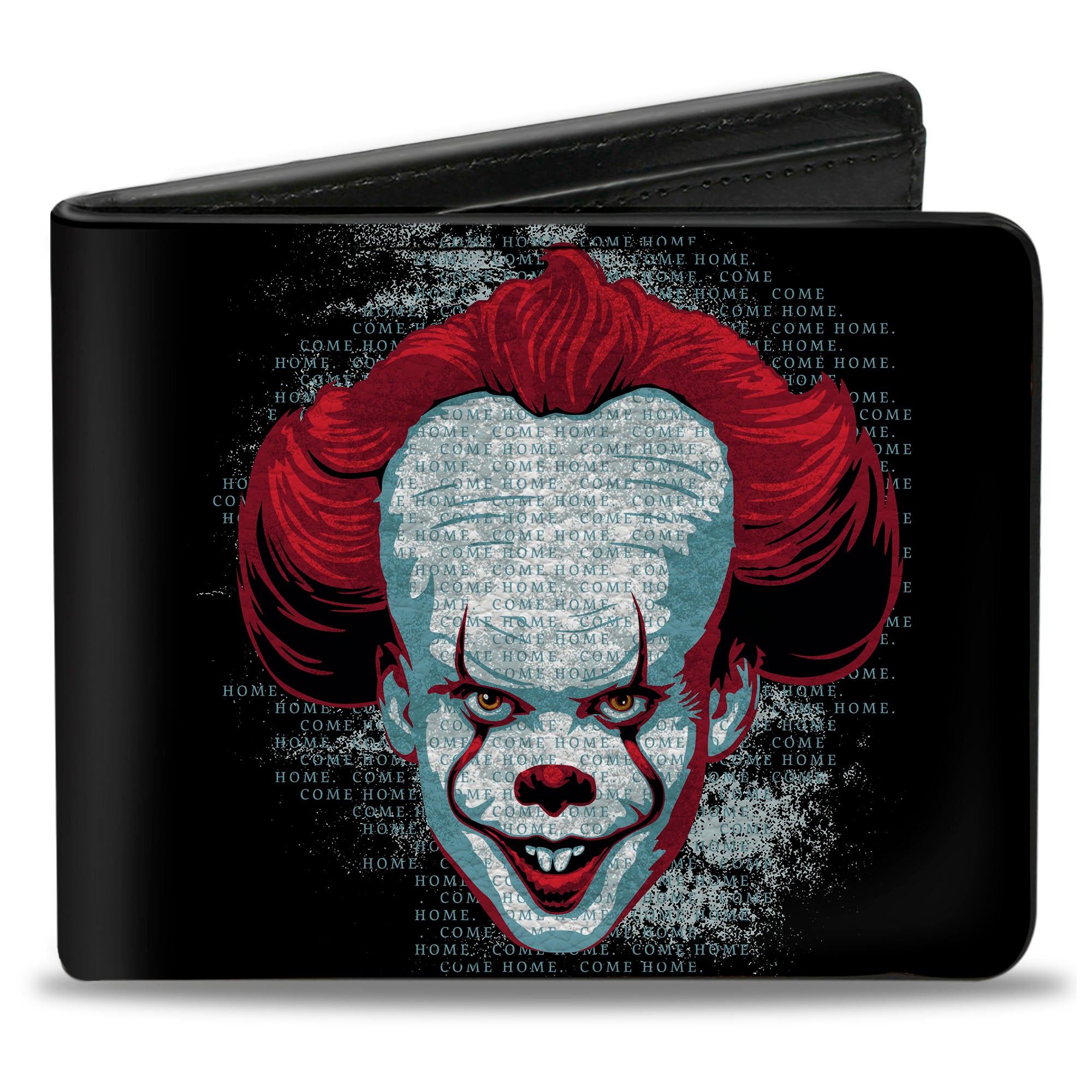 Bi-Fold Wallet - IT CHAPTER TWO Pennywise Face + Logo Black Red Blues Bi-Fold Wallets IT