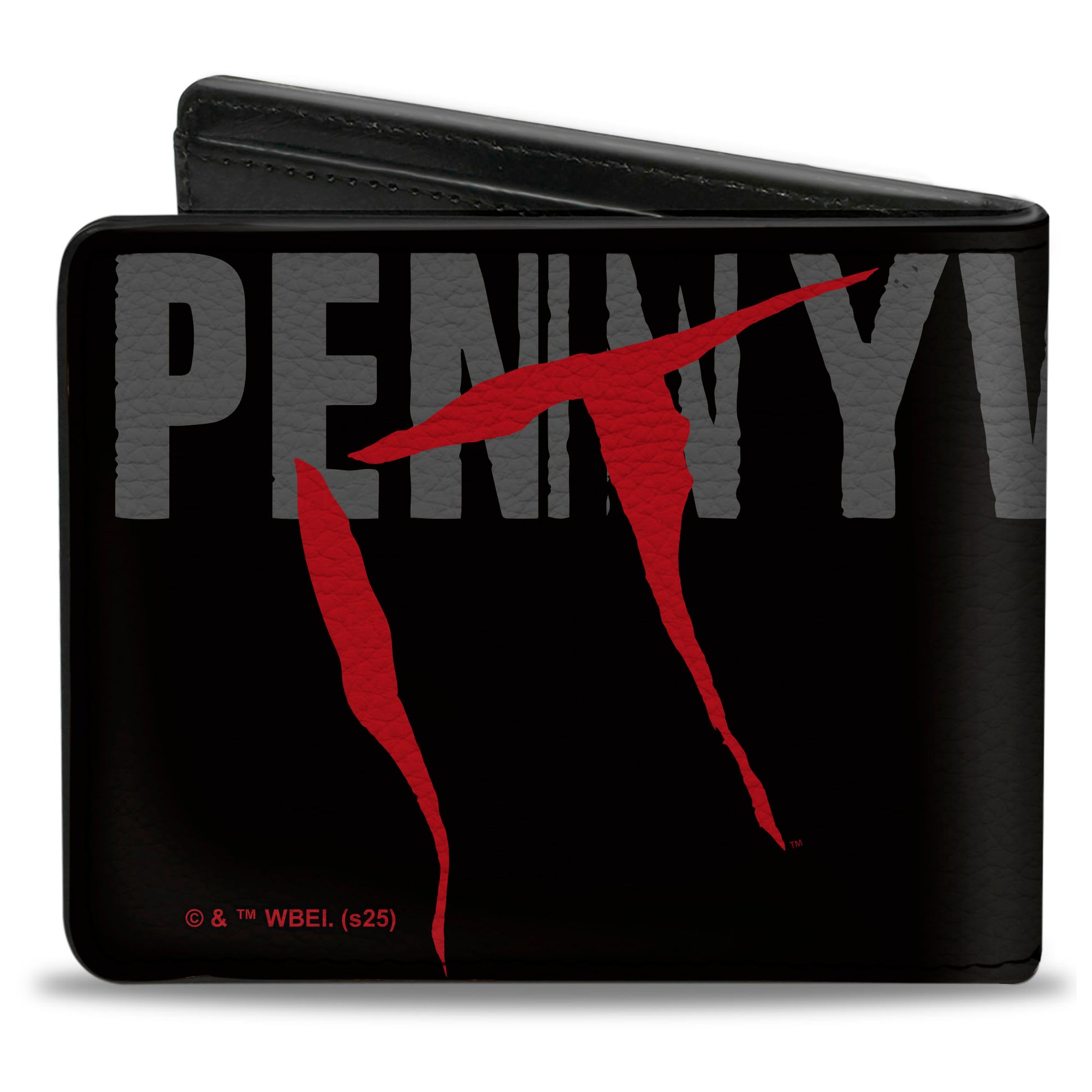 Bi-Fold Wallet - IT PENNYWISE COME BACK AND PLAY Face and Balloon Icons Black/Gray/Red Bi-Fold Wallets IT
