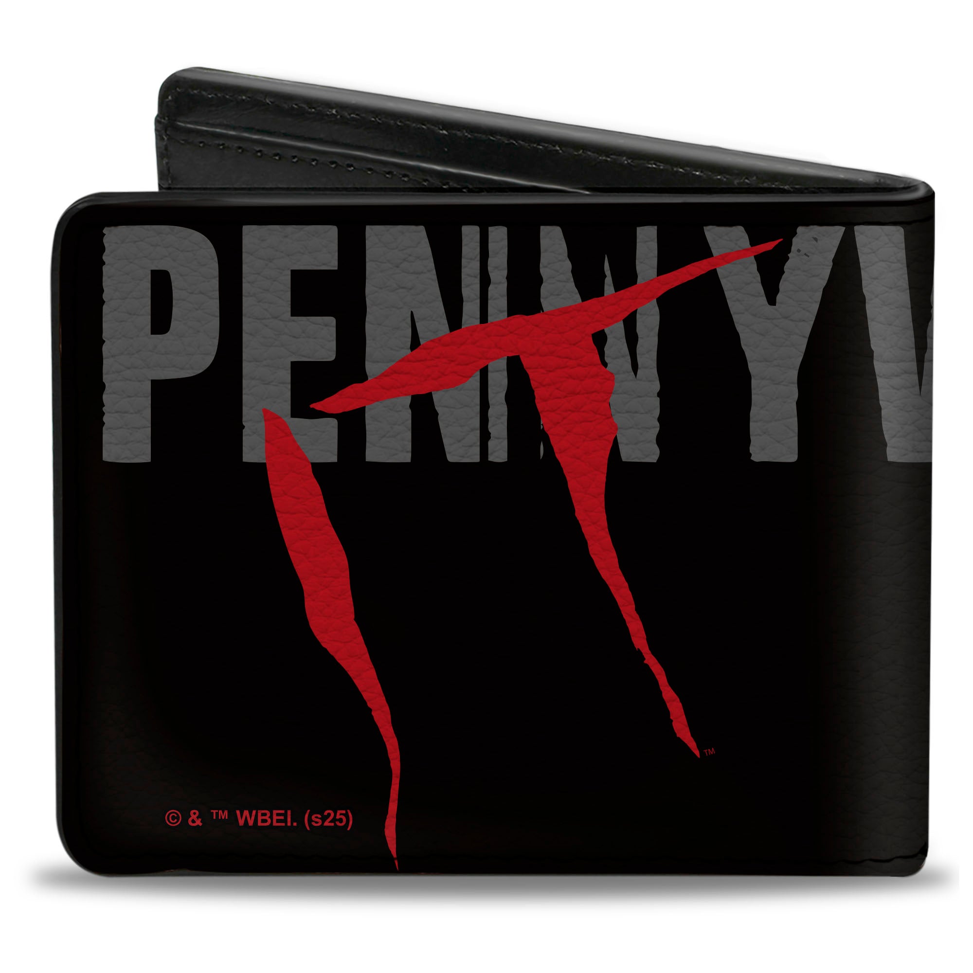 Bi-Fold Wallet - IT PENNYWISE COME BACK AND PLAY Face and Balloon Icons Black/Gray/Red Bi-Fold Wallets IT