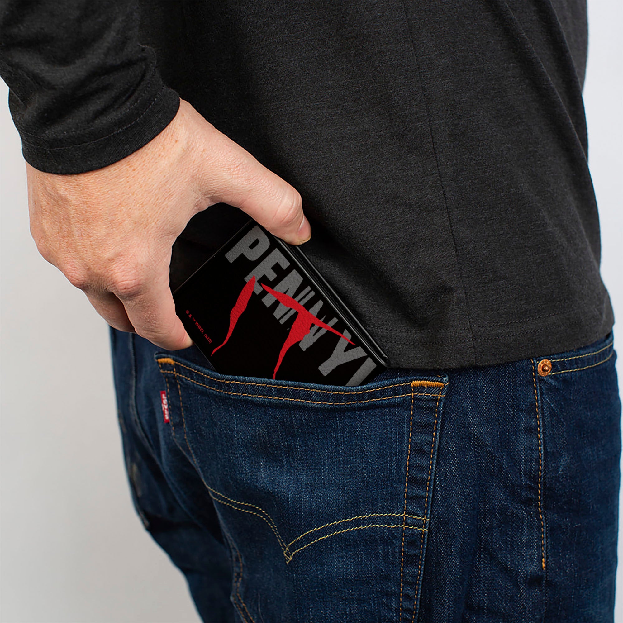 Bi-Fold Wallet - IT PENNYWISE COME BACK AND PLAY Face and Balloon Icons Black/Gray/Red Bi-Fold Wallets IT