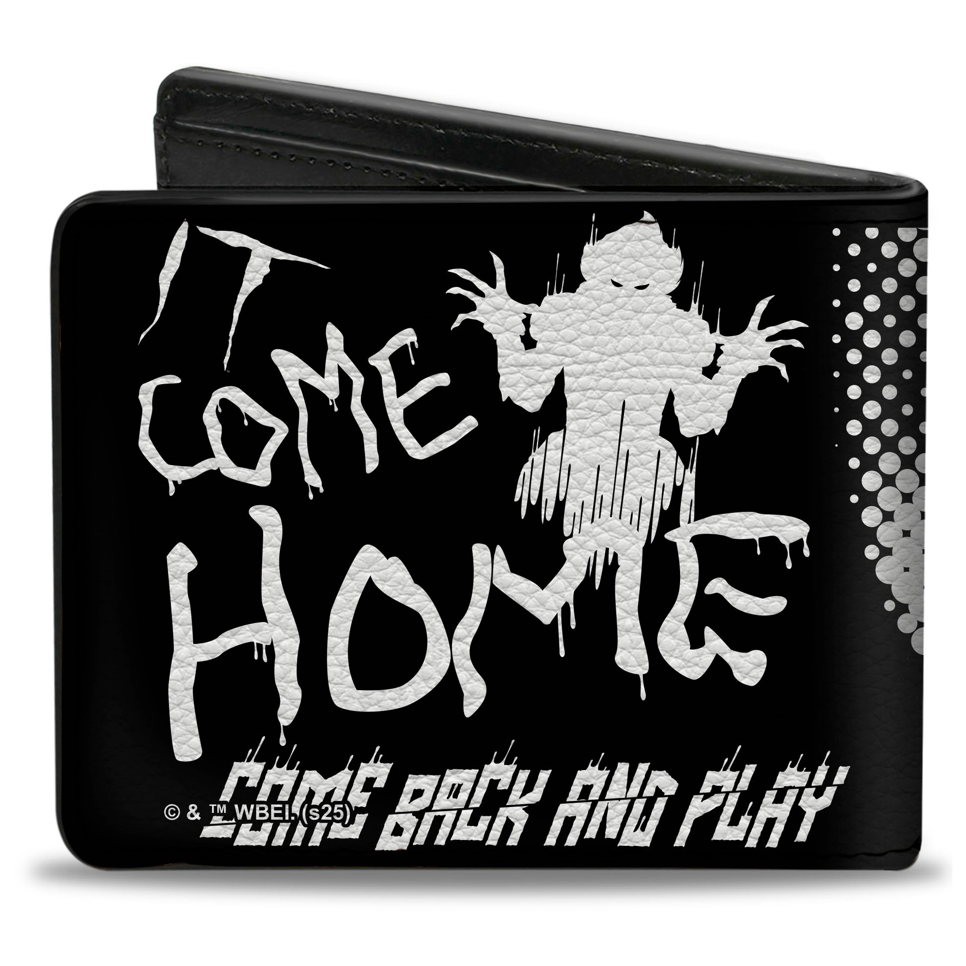 Bi-Fold Wallet - IT Pennywise Face Close-Up COME HOME Black/White Bi-Fold Wallets IT