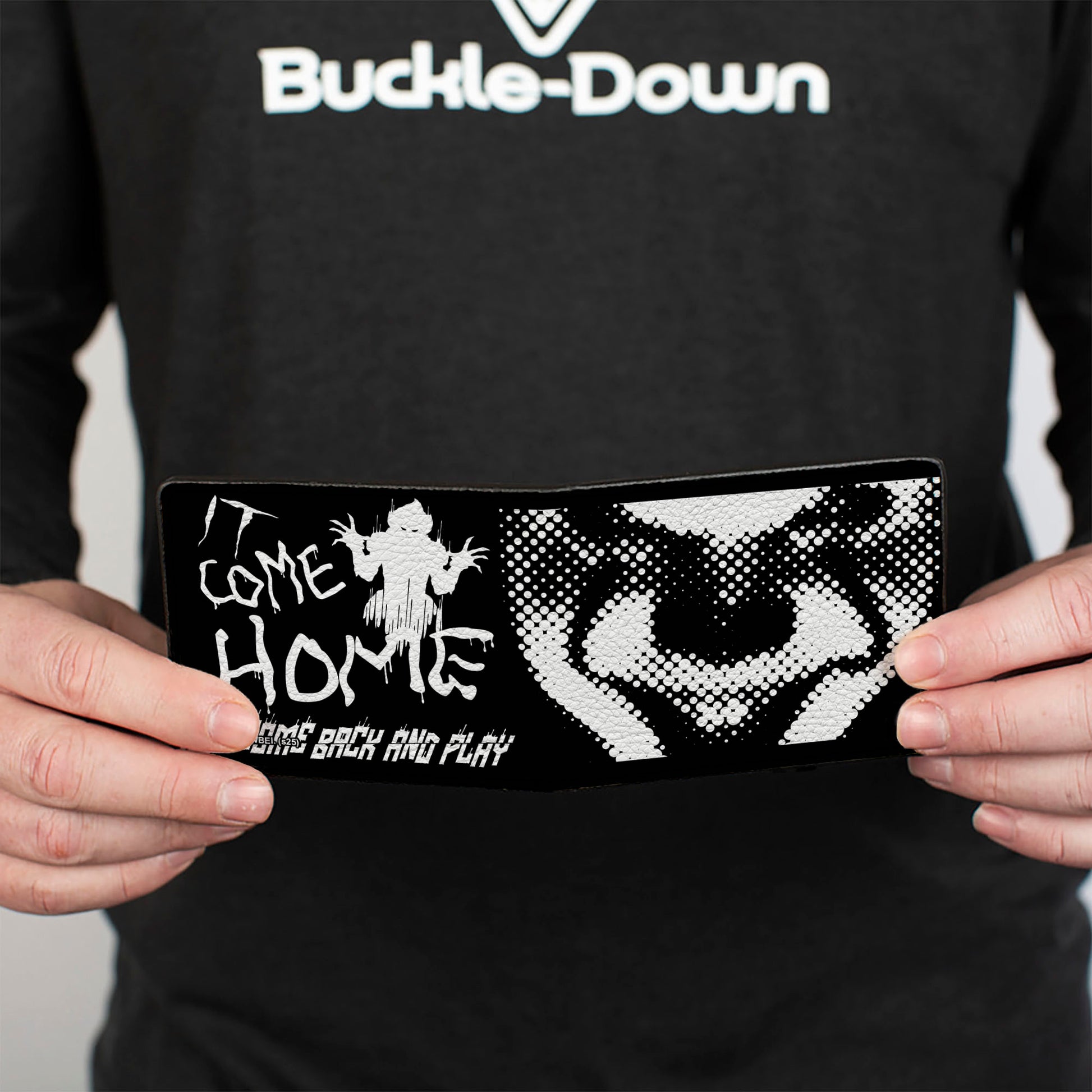Bi-Fold Wallet - IT Pennywise Face Close-Up COME HOME Black/White Bi-Fold Wallets IT
