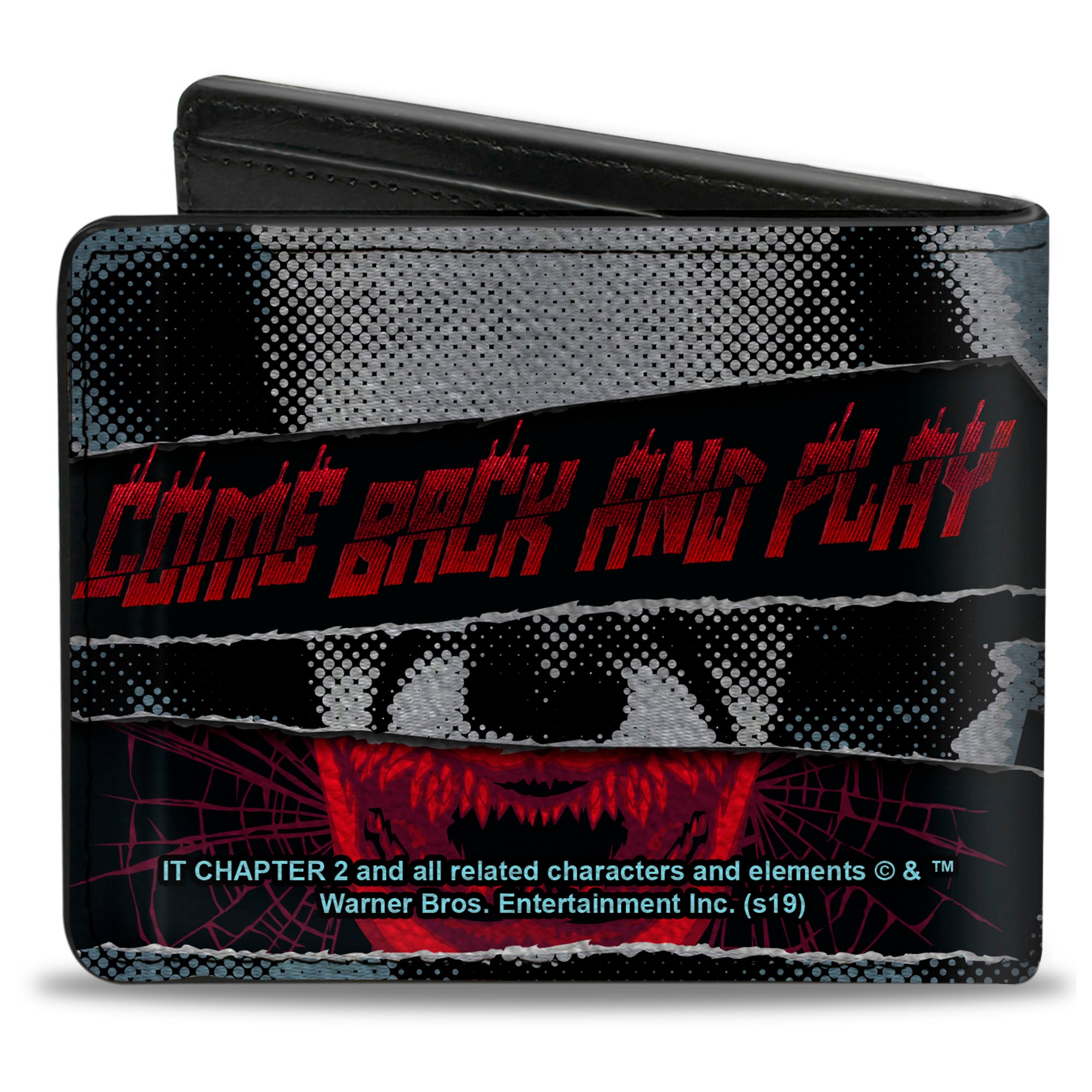 Bi-Fold Wallet - IT Chapter Two Pennywise COME BACK AND PLAY Collage Black White Reds Blues Bi-Fold Wallets IT
