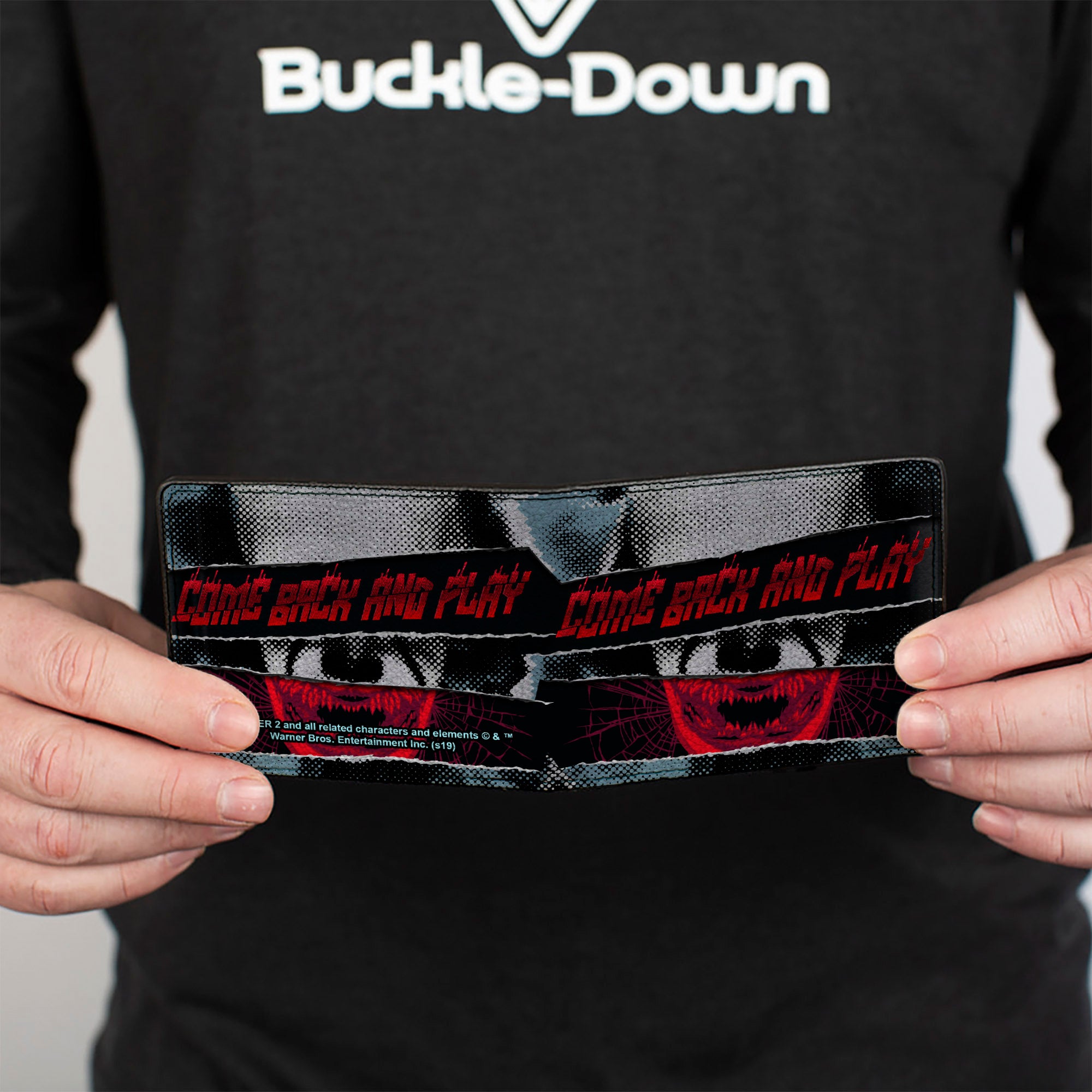 Bi-Fold Wallet - IT Chapter Two Pennywise COME BACK AND PLAY Collage Black White Reds Blues Bi-Fold Wallets IT