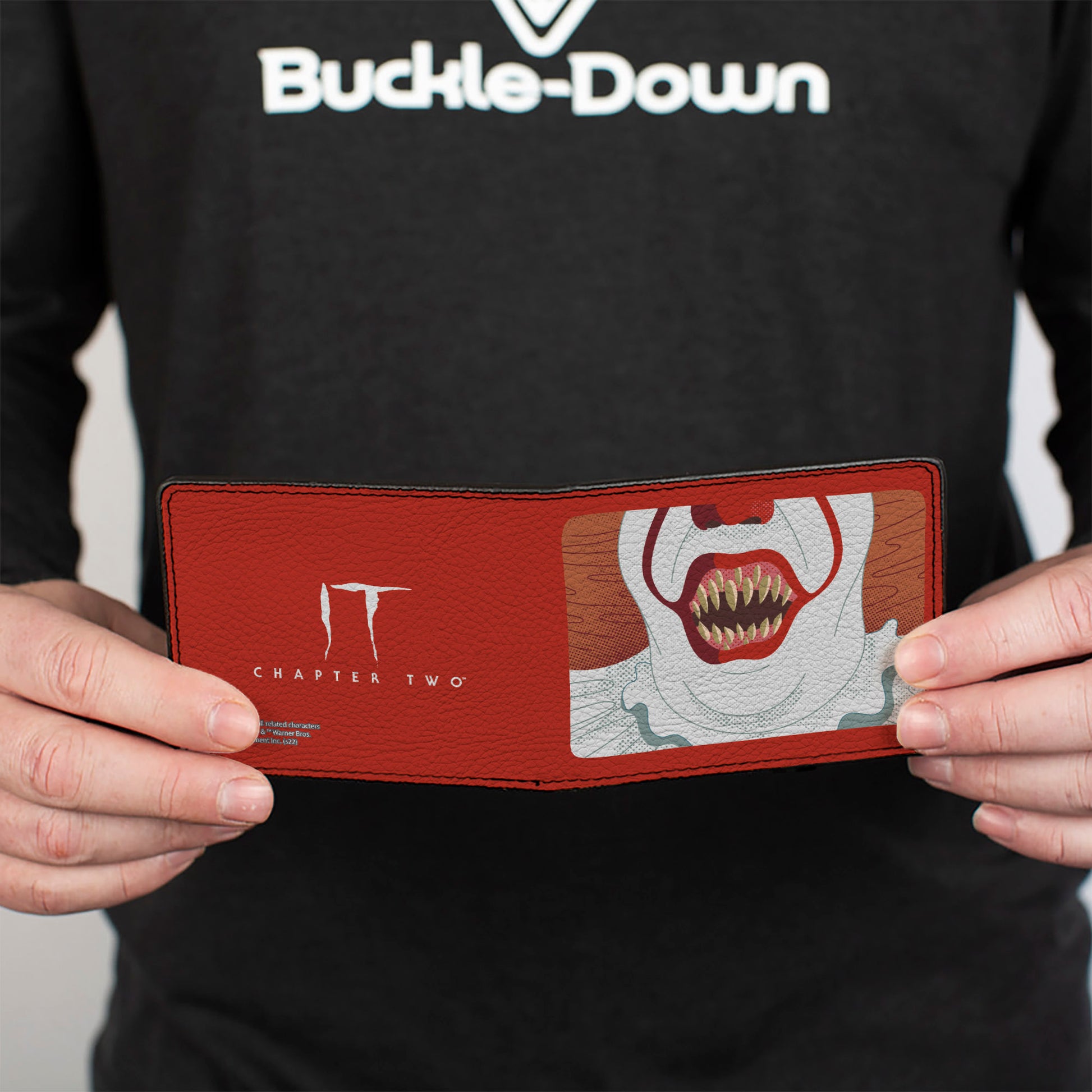 Bi-Fold Wallet - IT Chapter Two Pennywise Smile Close-Up + Title Logo Red/White Bi-Fold Wallets IT