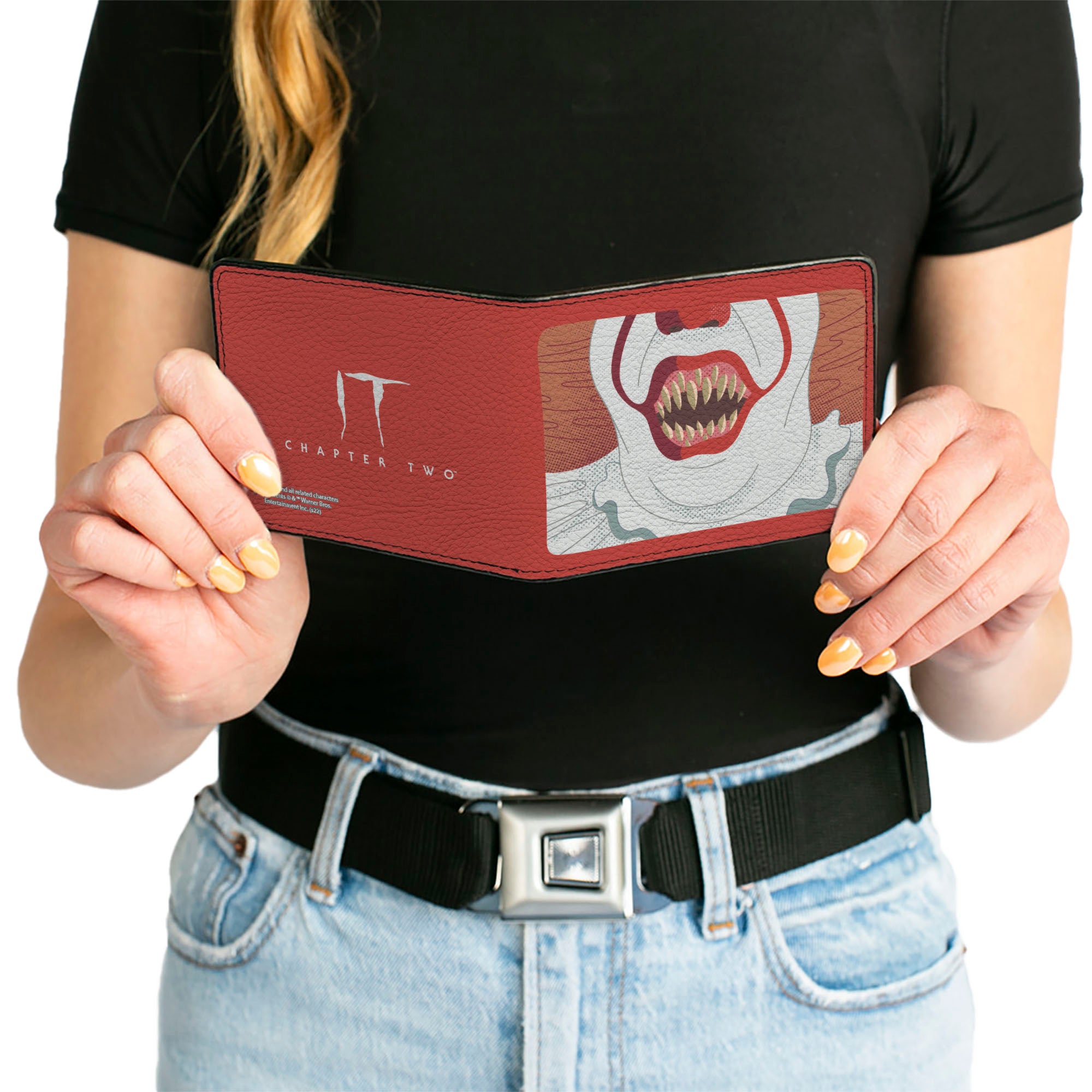 Bi-Fold Wallet - IT Chapter Two Pennywise Smile Close-Up + Title Logo Red/White Bi-Fold Wallets IT