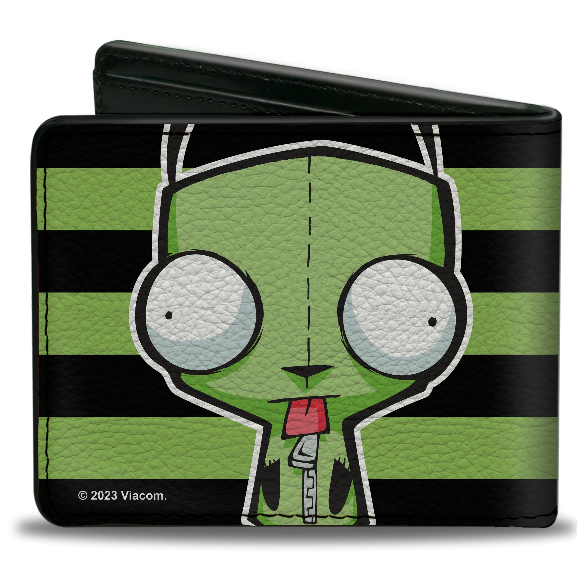 Bi-Fold Wallet - Invader Zim GIR Pose Stripe Green/Black Bi-Fold Wallets Invader Zim