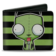 Bi-Fold Wallet - Invader Zim GIR Pose Stripe Green/Black Bi-Fold Wallets Invader Zim