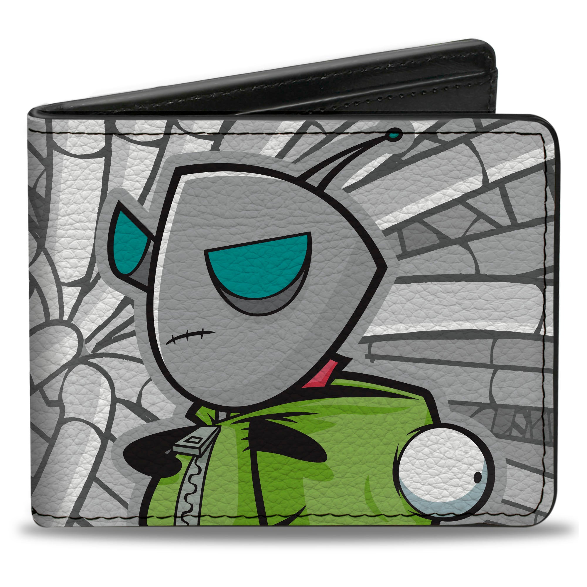 Bi-Fold Wallet - INVADER ZIM GIR with Hood Down Pose Hoses Grays Bi-Fold Wallets Invader Zim