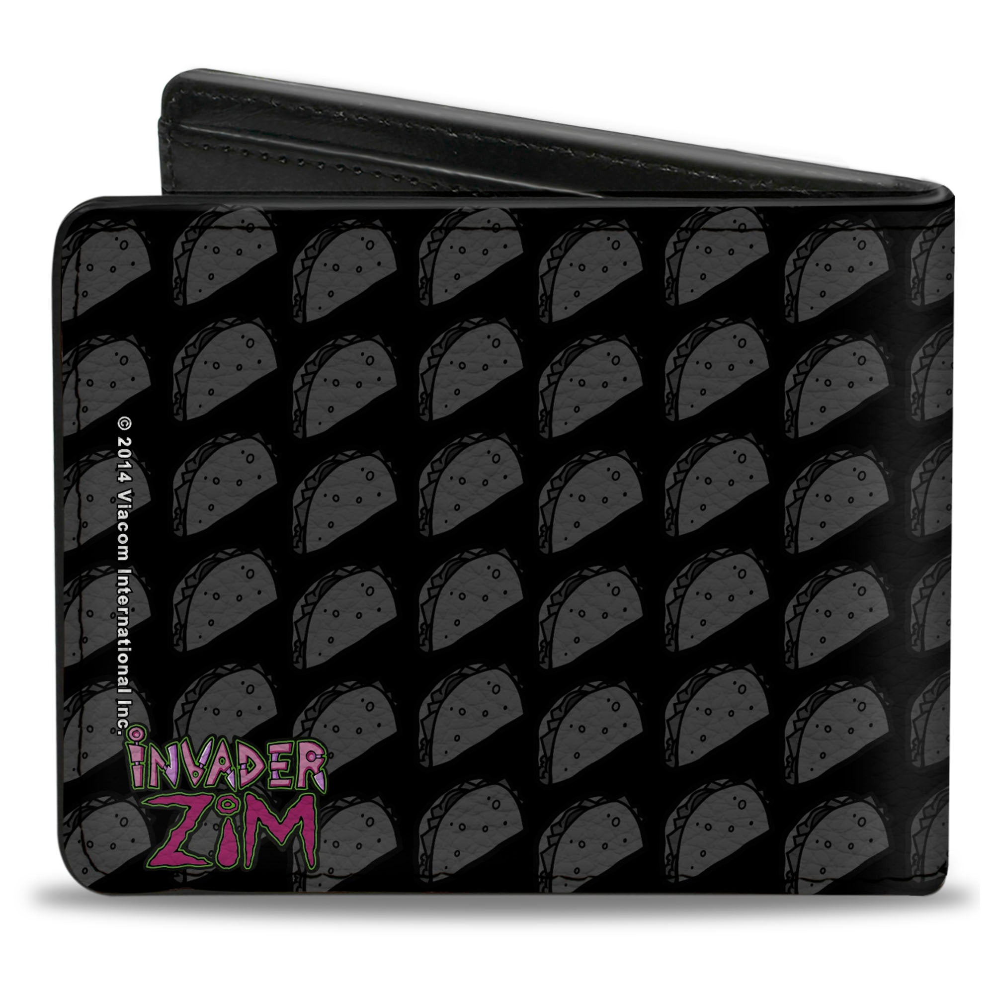 Bi-Fold Wallet - Invader Zim GIR TACOS!!! Pose Taco Monogram Black/Gray Bi-Fold Wallets Invader Zim