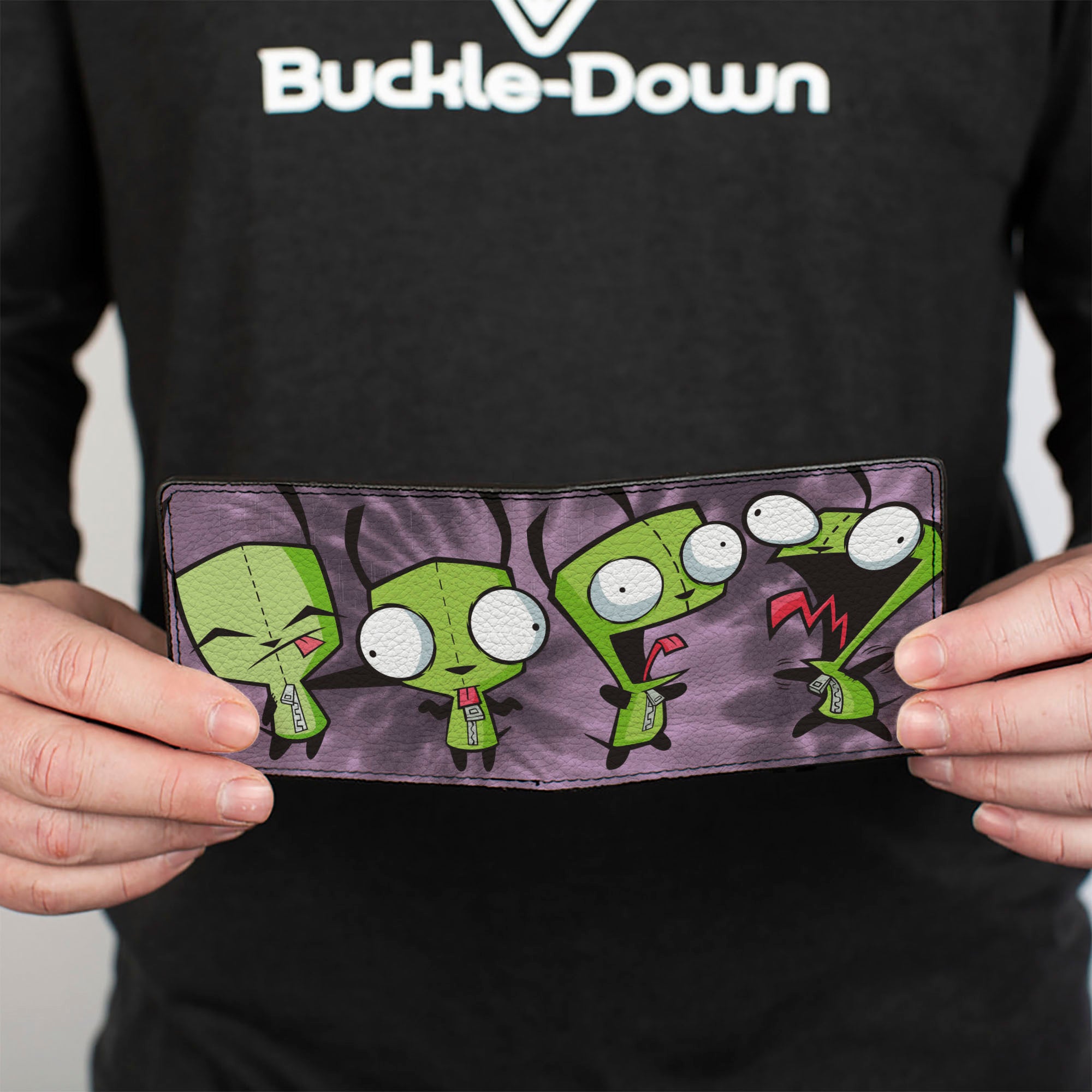 Bi-Fold Wallet - Invader Zim GIR Dog Poses Tie Dye Purples Bi-Fold Wallets Invader Zim