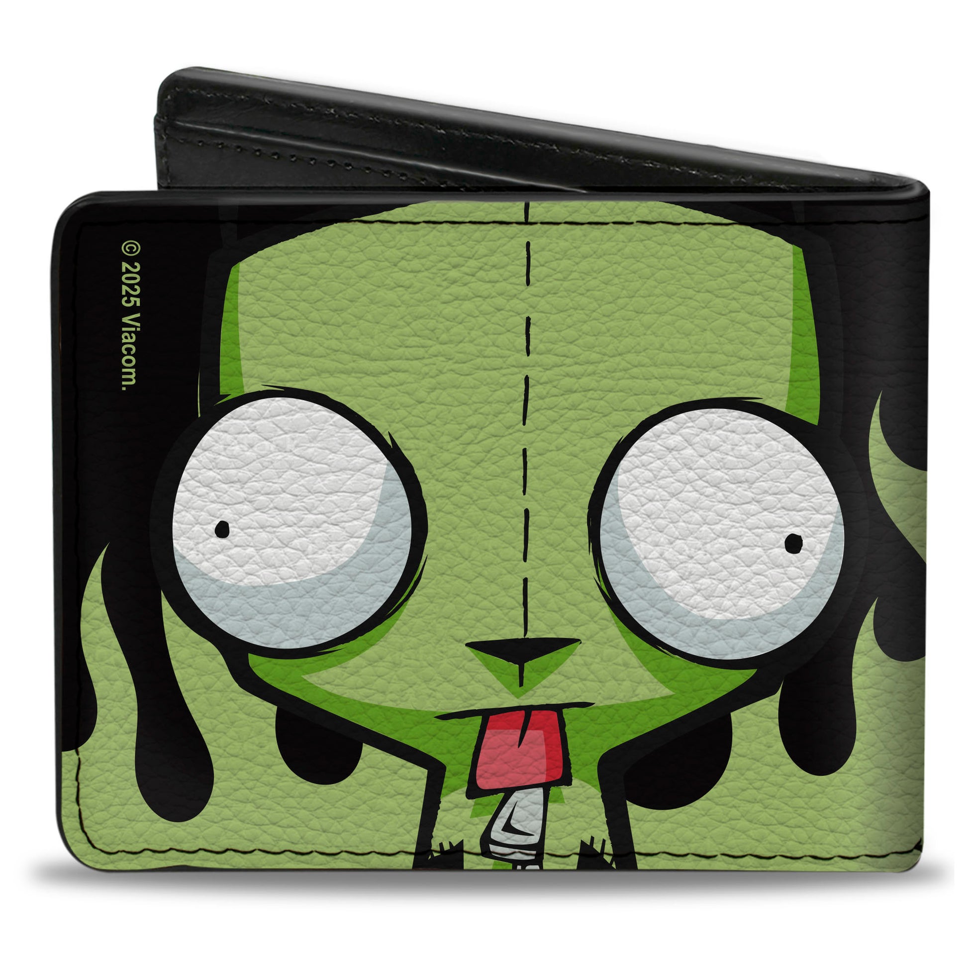 Bi-Fold Wallet - Invader Zim GIR Dog Tongue Out Pose Black/Green Bi-Fold Wallets Invader Zim