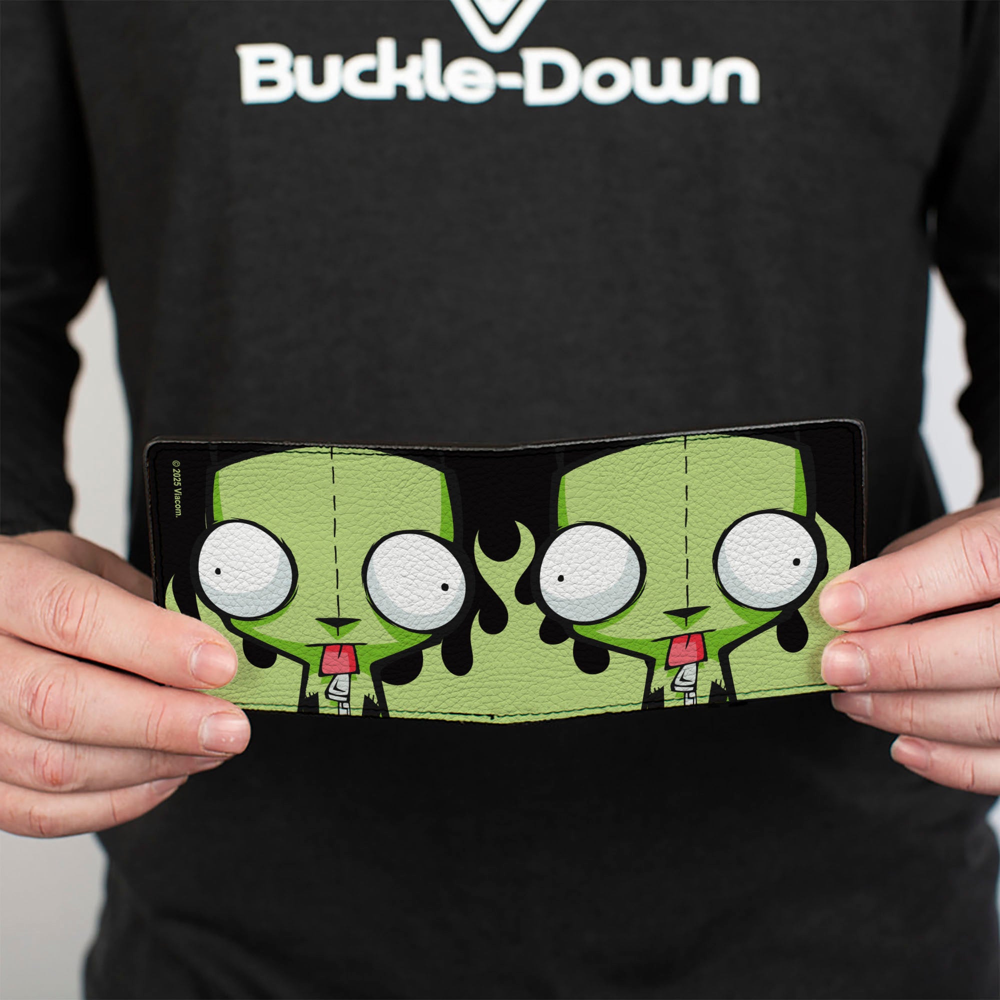 Bi-Fold Wallet - Invader Zim GIR Dog Tongue Out Pose Black/Green Bi-Fold Wallets Invader Zim