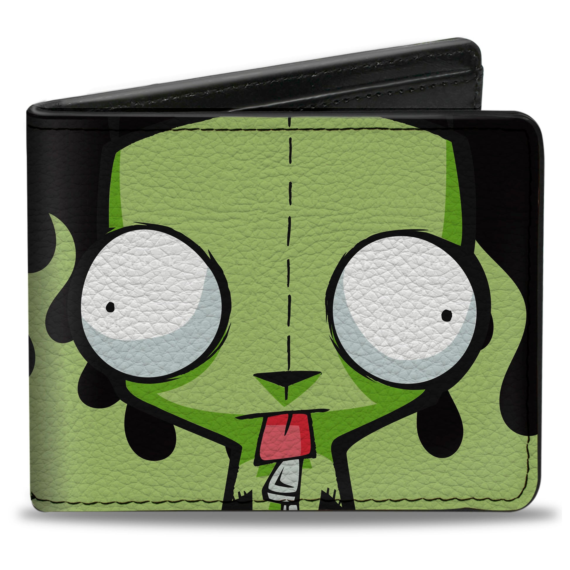 Bi-Fold Wallet - Invader Zim GIR Dog Tongue Out Pose Black/Green Bi-Fold Wallets Invader Zim