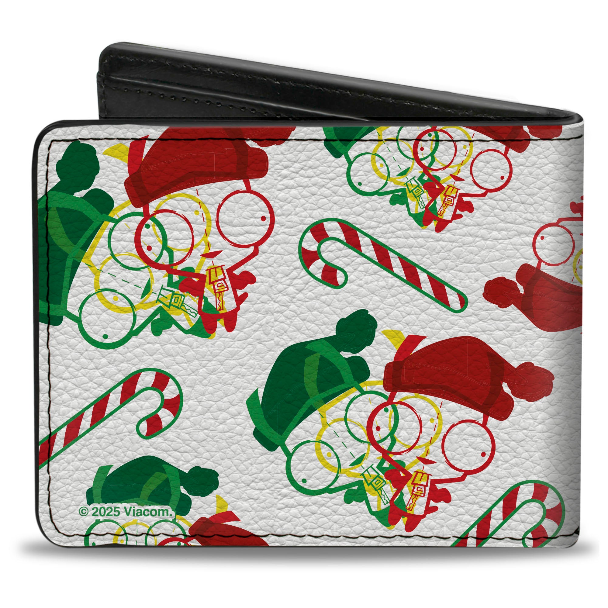 Bi-Fold Wallet - Holiday Invader Zim Santa GIR Candy Cane Pose White/Multi Color Bi-Fold Wallets Invader Zim