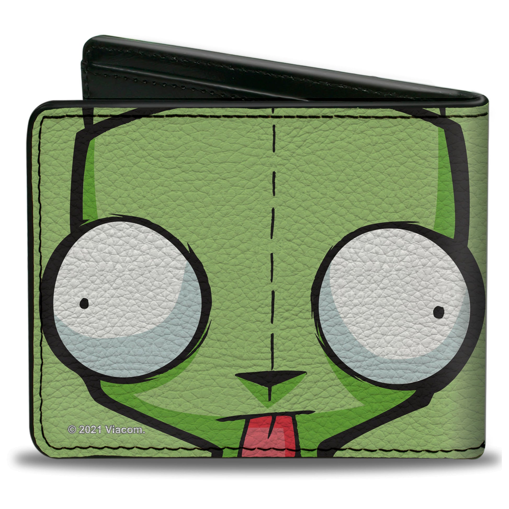 Bi-Fold Wallet - Invader Zim GIR Face Close-Up Greens Bi-Fold Wallets Invader Zim